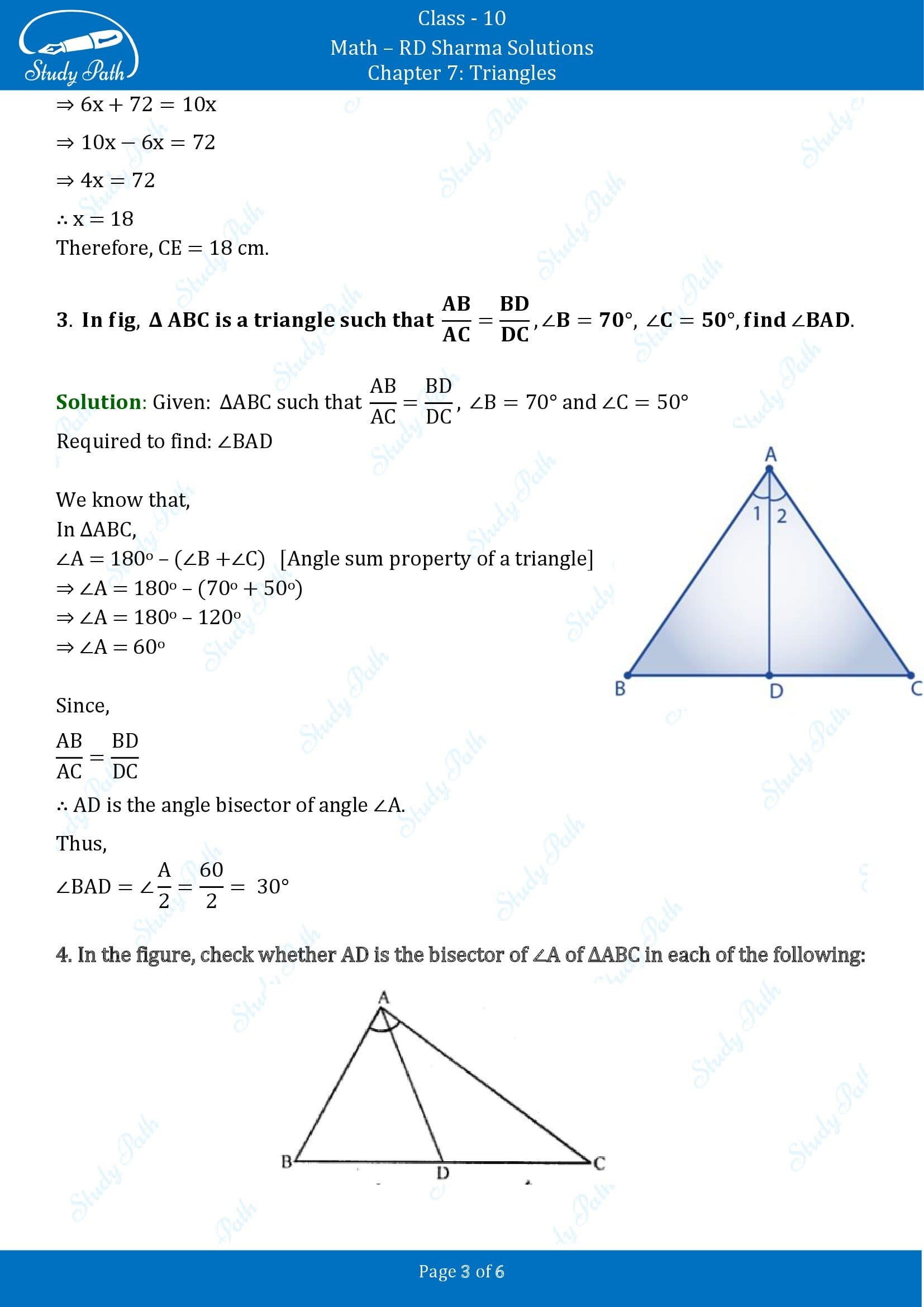 RD Sharma Solutions Class 10 Chapter 7 Triangles Exercise 7.3 00003