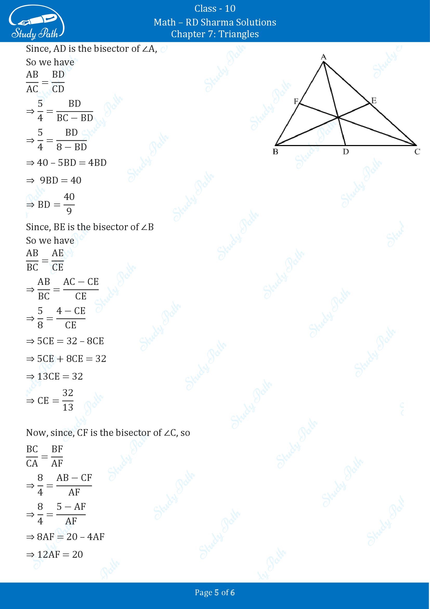 RD Sharma Solutions Class 10 Chapter 7 Triangles Exercise 7.3 00005