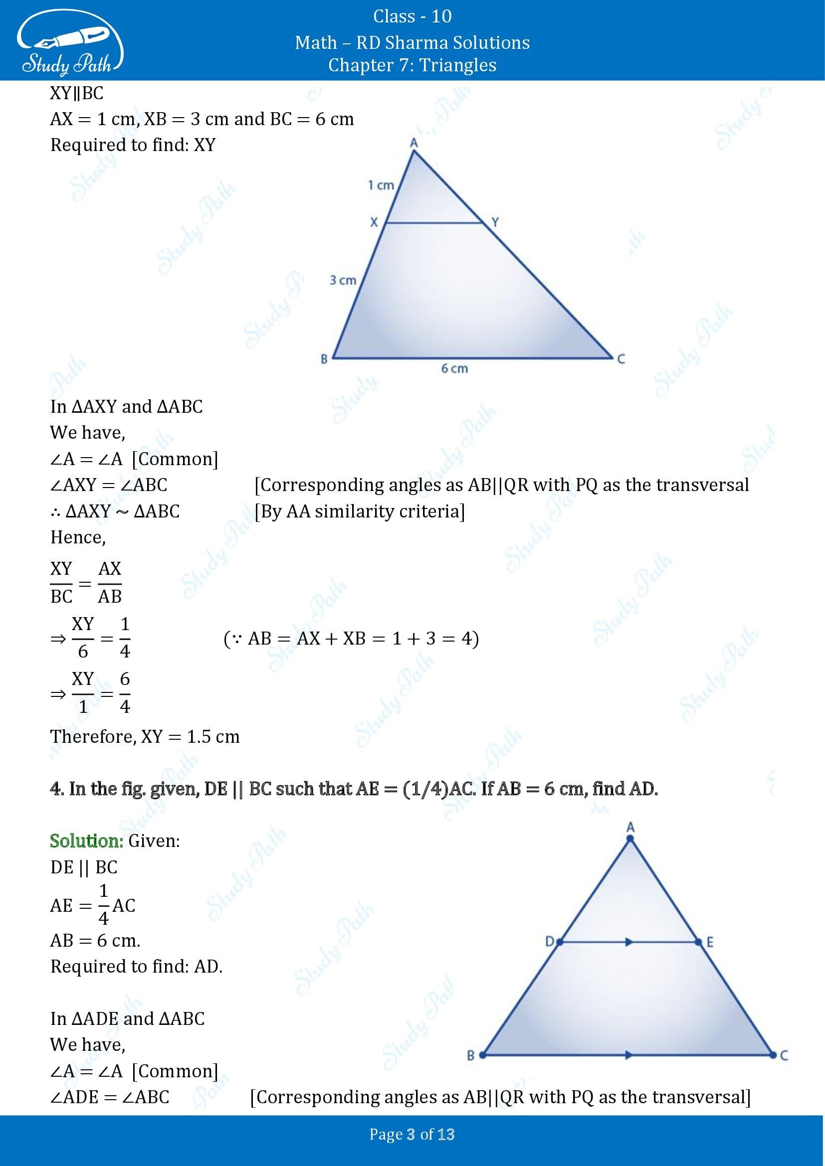 RD Sharma Solutions Class 10 Chapter 7 Triangles Exercise 7.4 00003