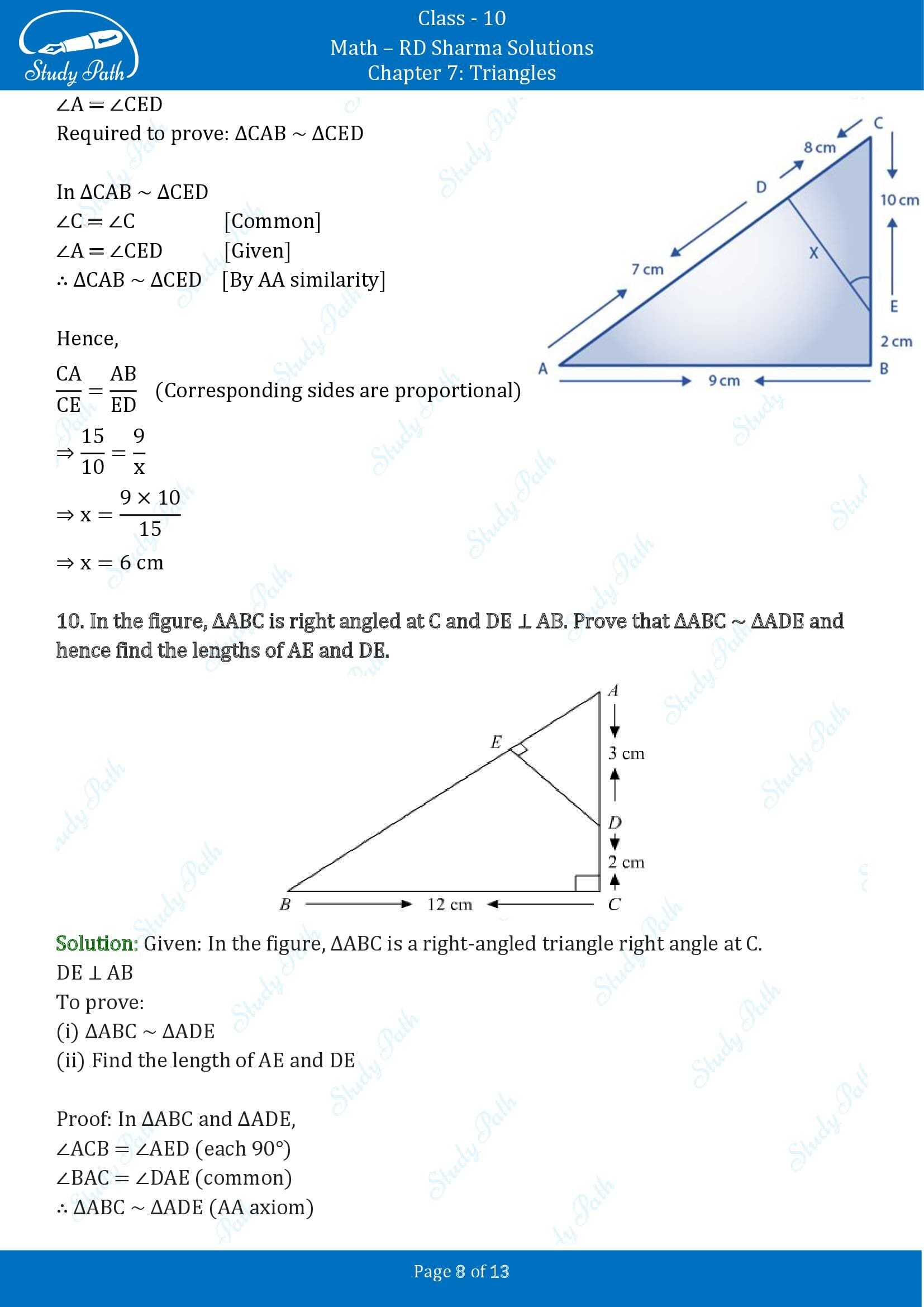 RD Sharma Solutions Class 10 Chapter 7 Triangles Exercise 7.4 00008