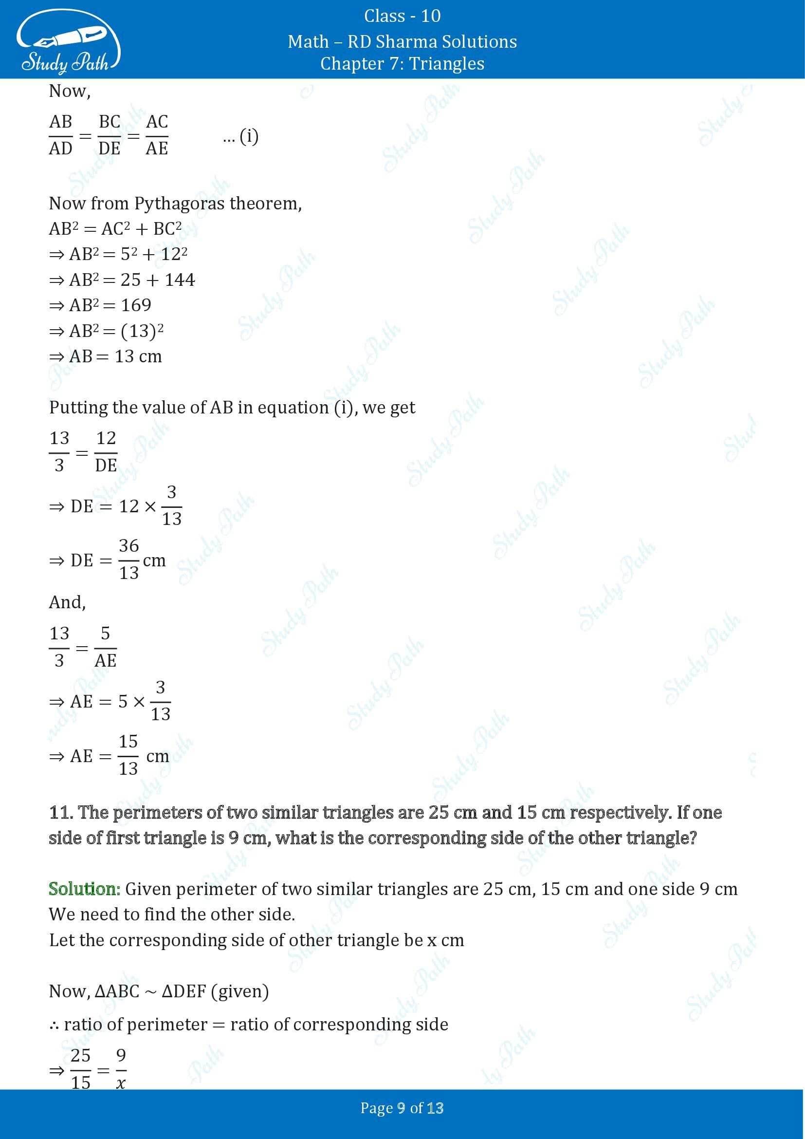 RD Sharma Solutions Class 10 Chapter 7 Triangles Exercise 7.4 00009