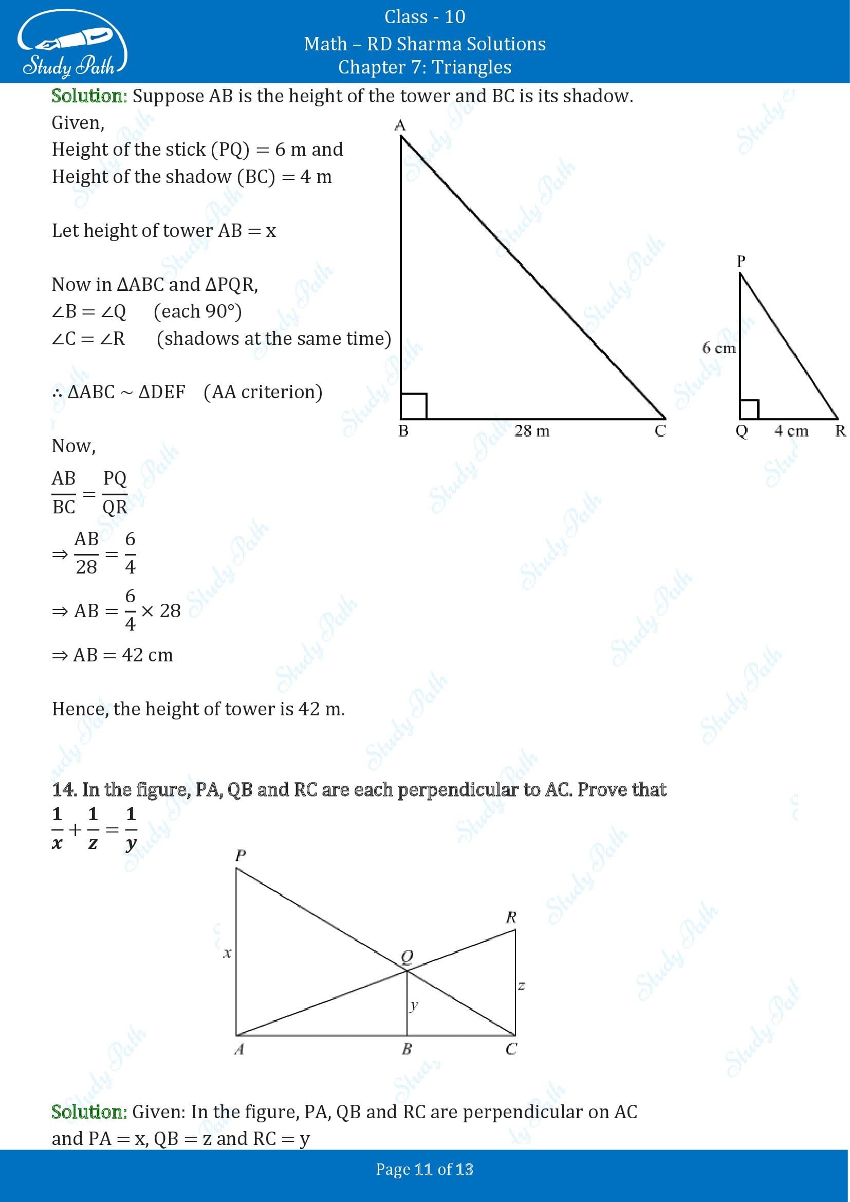 RD Sharma Solutions Class 10 Chapter 7 Triangles Exercise 7.4 00011