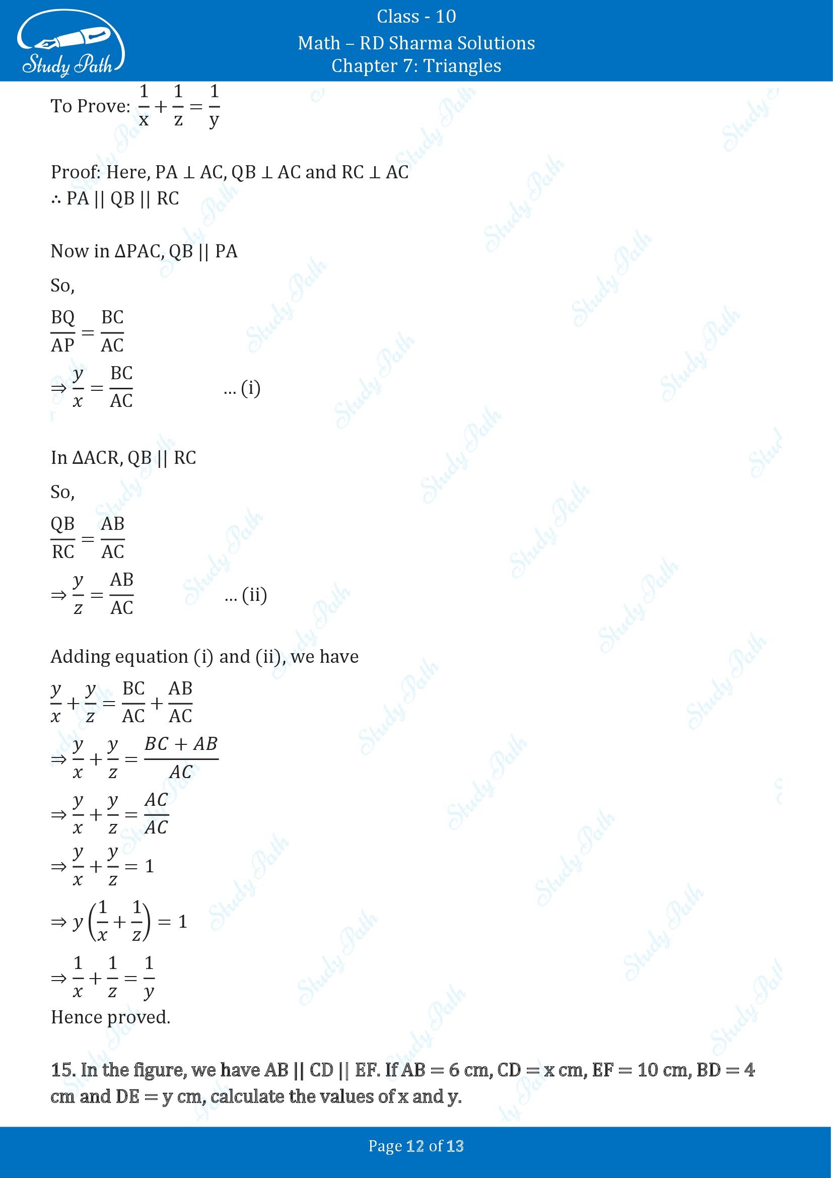 RD Sharma Solutions Class 10 Chapter 7 Triangles Exercise 7.4 00012