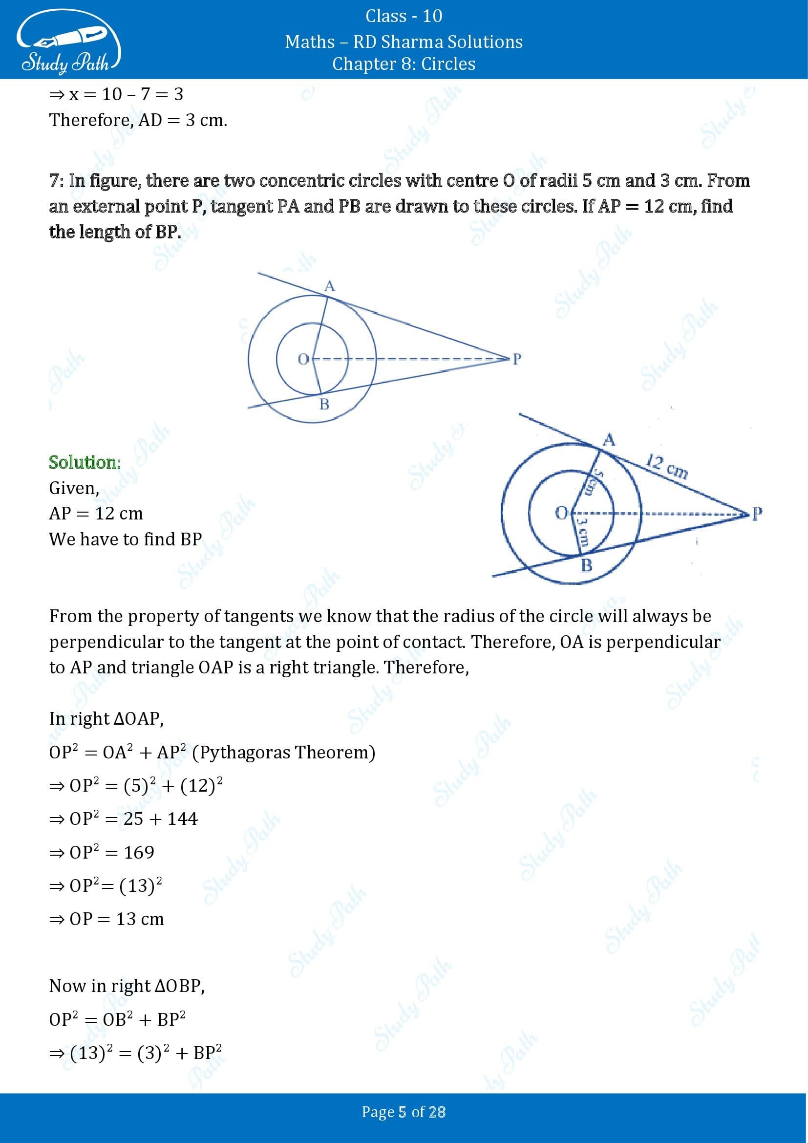 RD Sharma Solutions Class 10 Chapter 8 Circles Exercise 8.2 00005