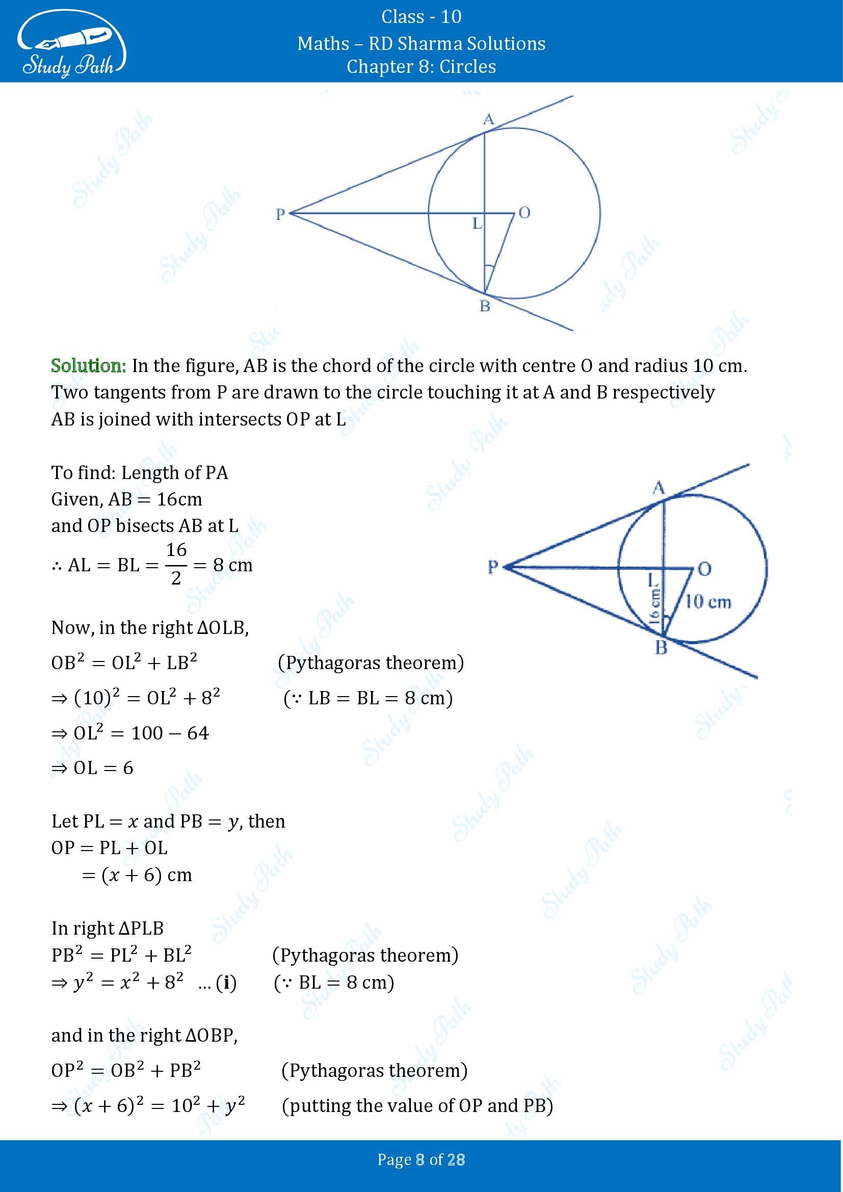 RD Sharma Solutions Class 10 Chapter 8 Circles Exercise 8.2 00008