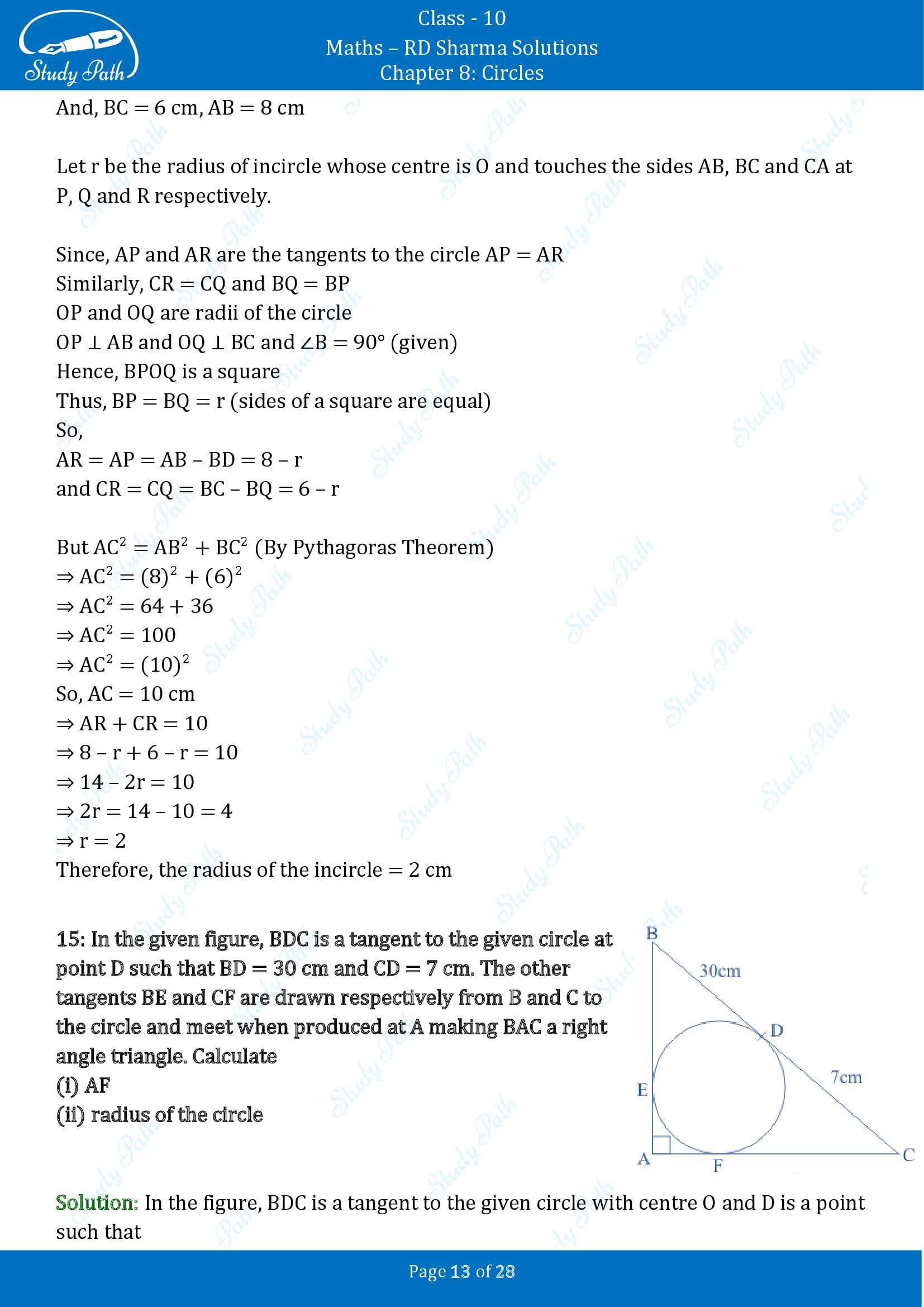 RD Sharma Solutions Class 10 Chapter 8 Circles Exercise 8.2 00013