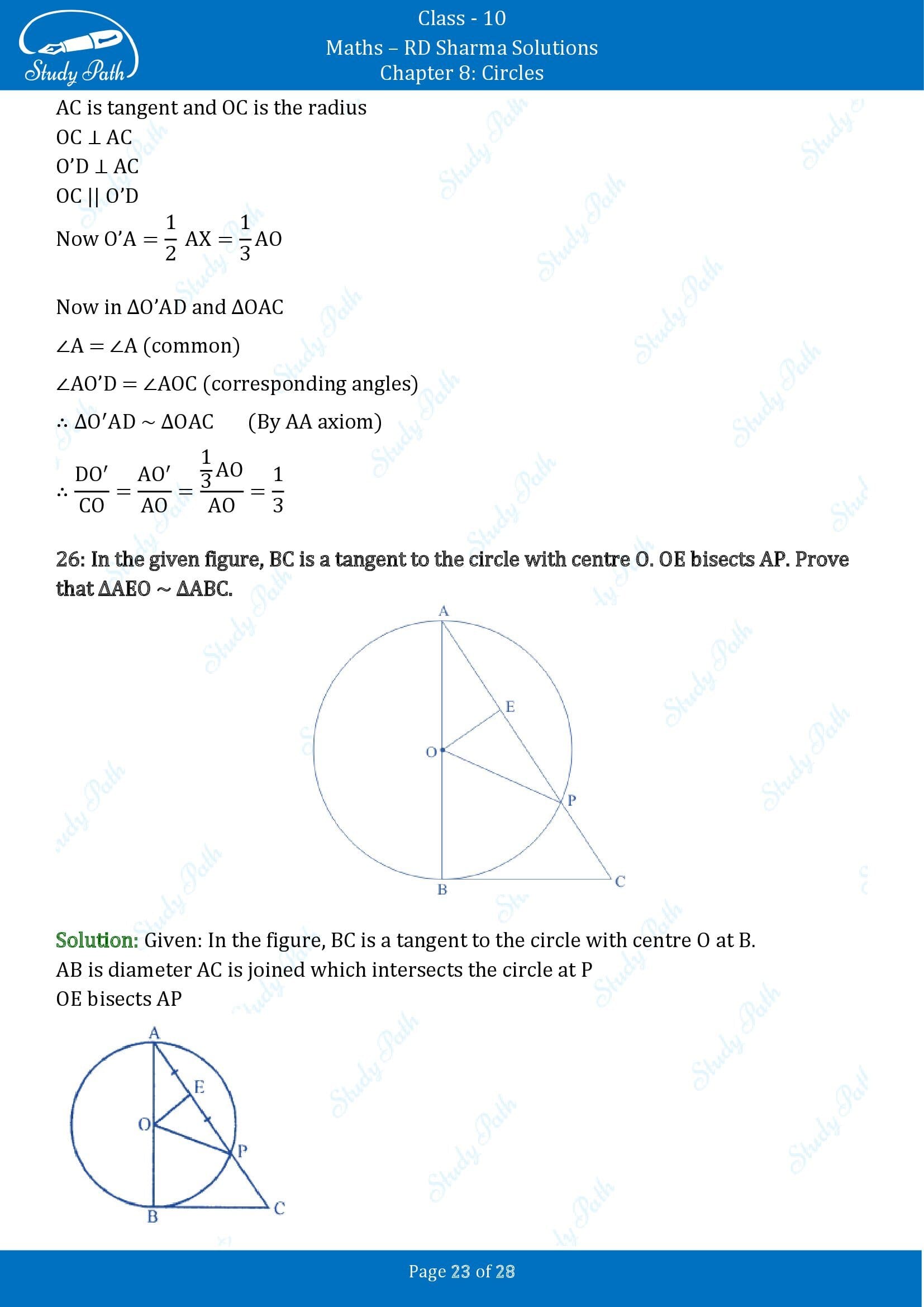 RD Sharma Solutions Class 10 Chapter 8 Circles Exercise 8.2 00023