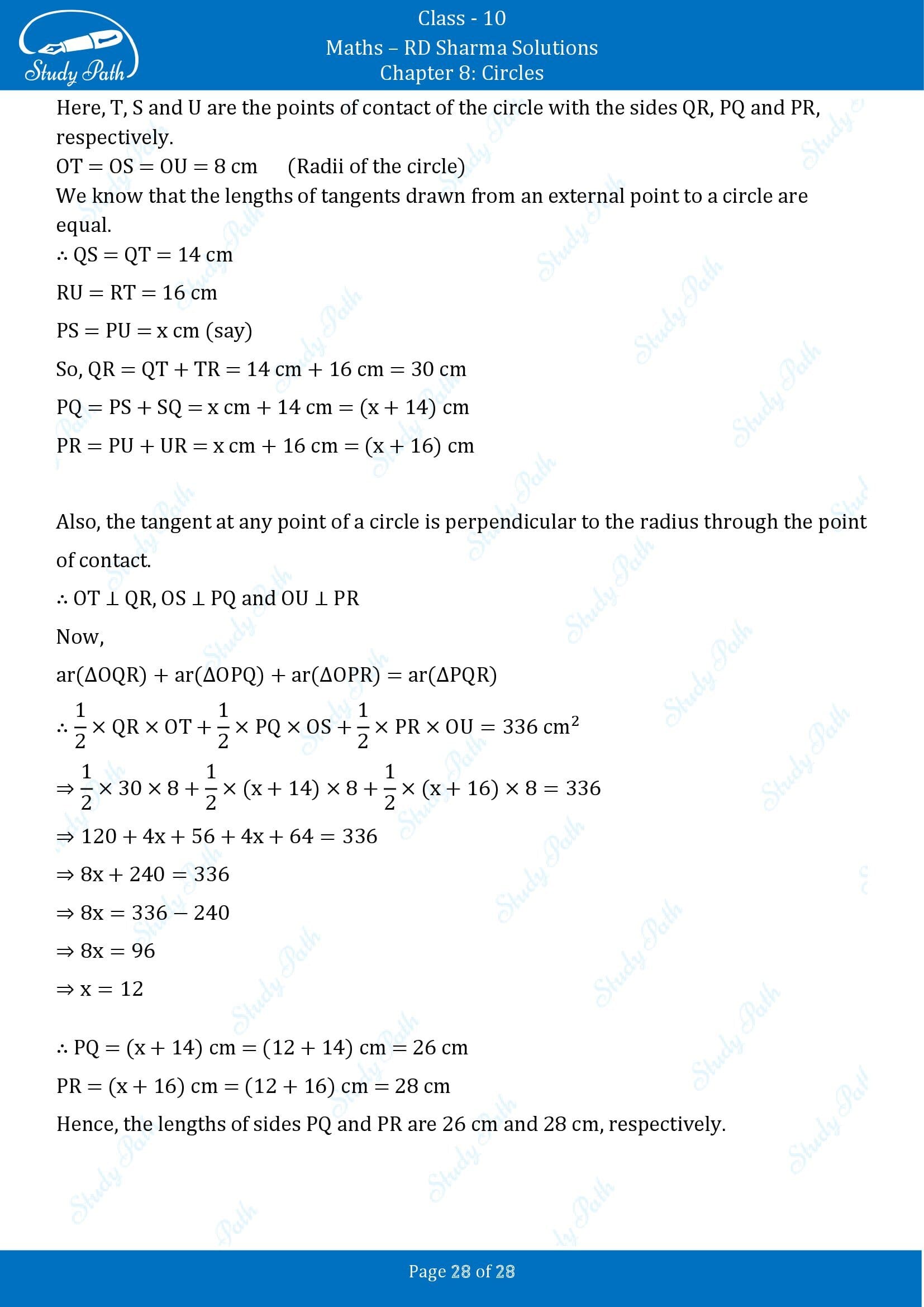 RD Sharma Solutions Class 10 Chapter 8 Circles Exercise 8.2 00028