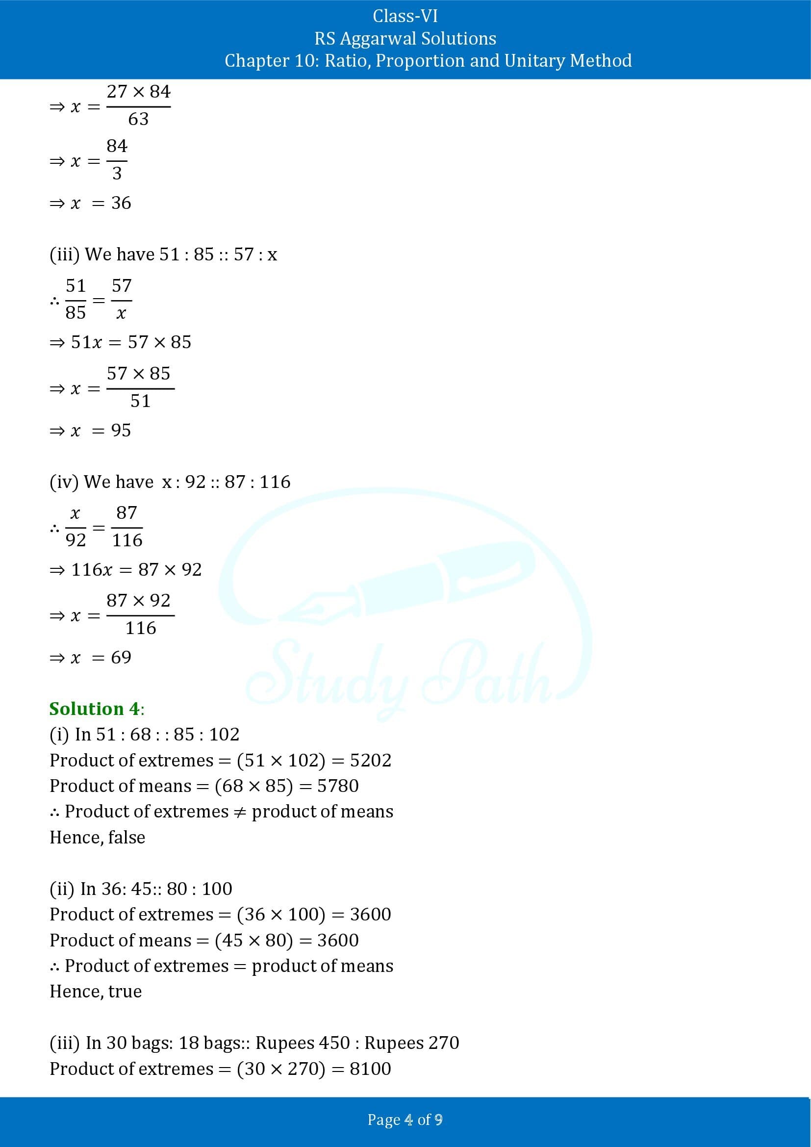 RS Aggarwal Solutions Class 6 Chapter 10 Ratio Proportion and Unitary Method Exercise 10B 00004