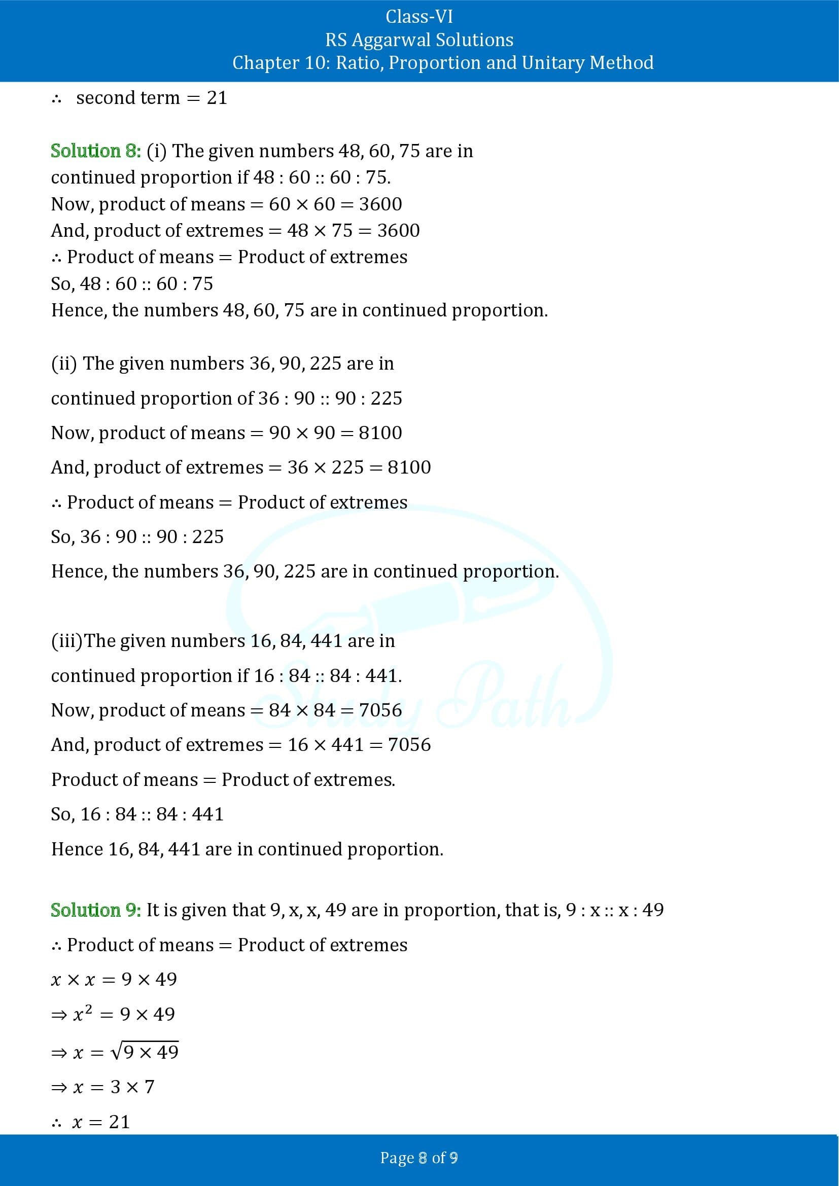 RS Aggarwal Solutions Class 6 Chapter 10 Ratio Proportion and Unitary Method Exercise 10B 00008