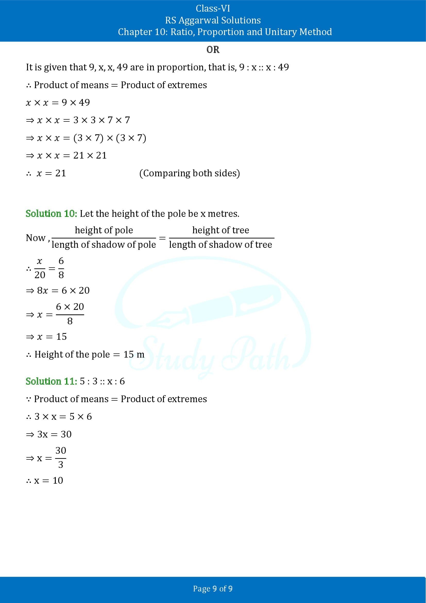 RS Aggarwal Solutions Class 6 Chapter 10 Ratio Proportion and Unitary Method Exercise 10B 00009