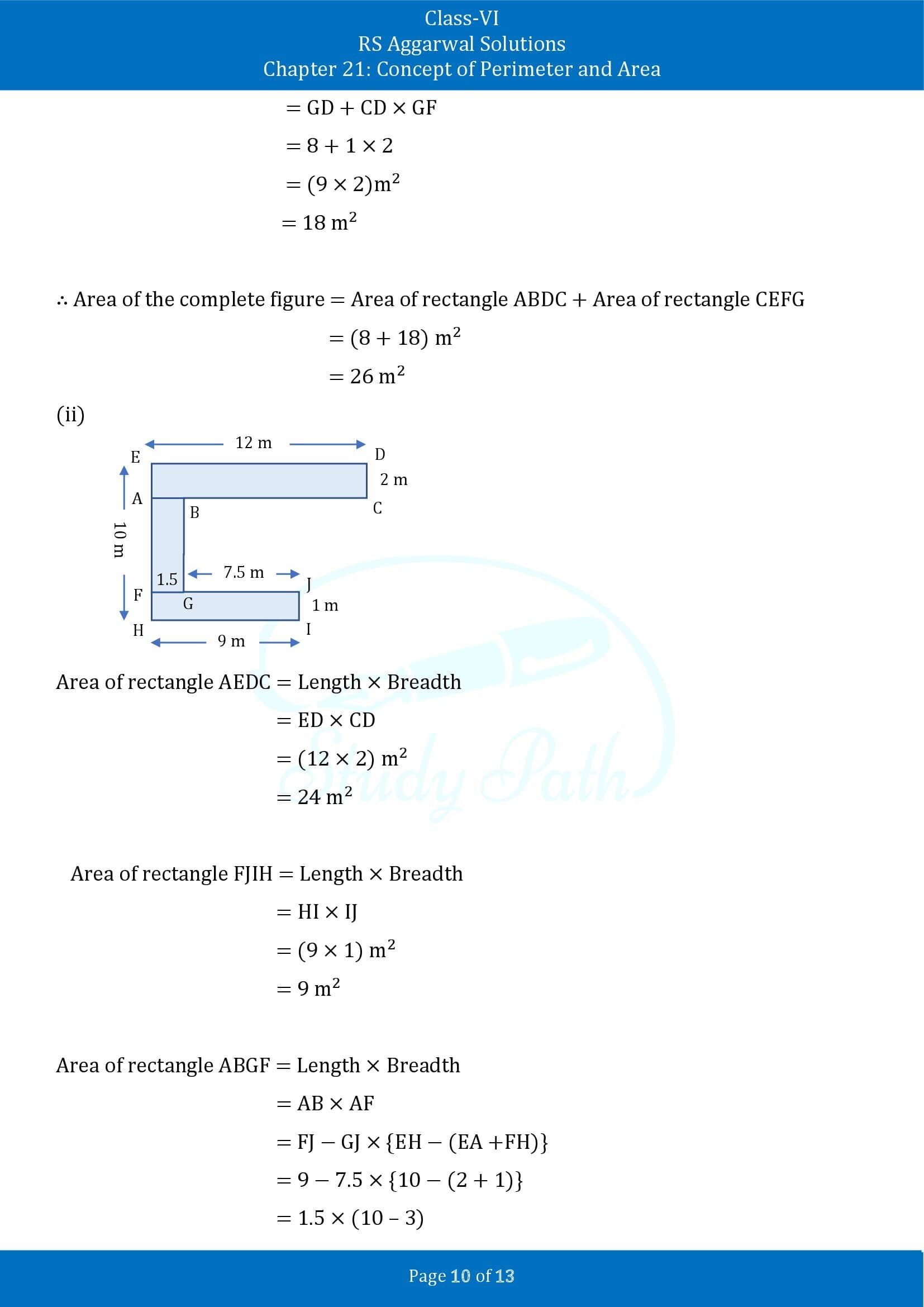 RS Aggarwal Solutions Class 6 Chapter 21 Concept of Perimeter and Area Exercise 21D 00010