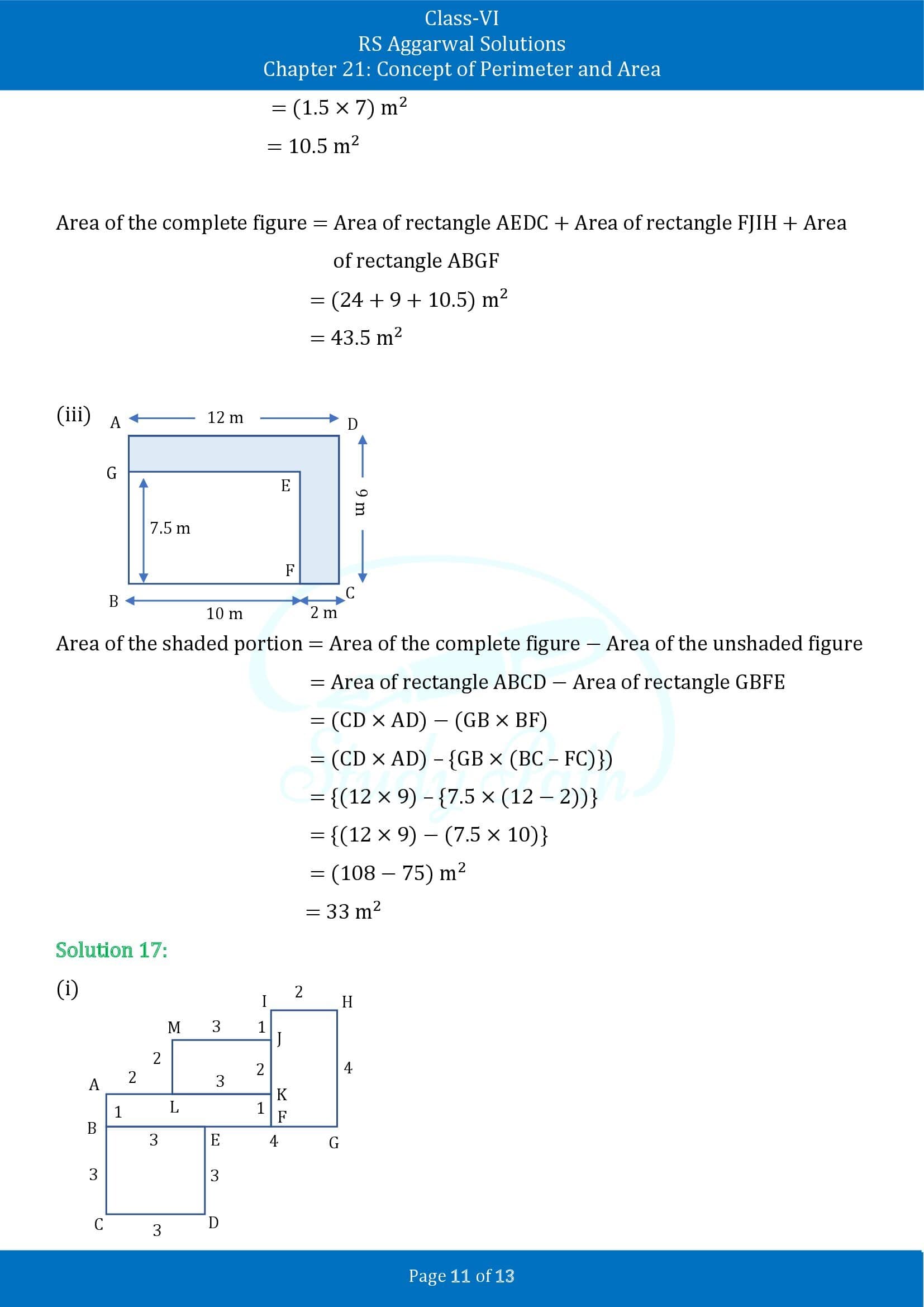 RS Aggarwal Solutions Class 6 Chapter 21 Concept of Perimeter and Area Exercise 21D 00011