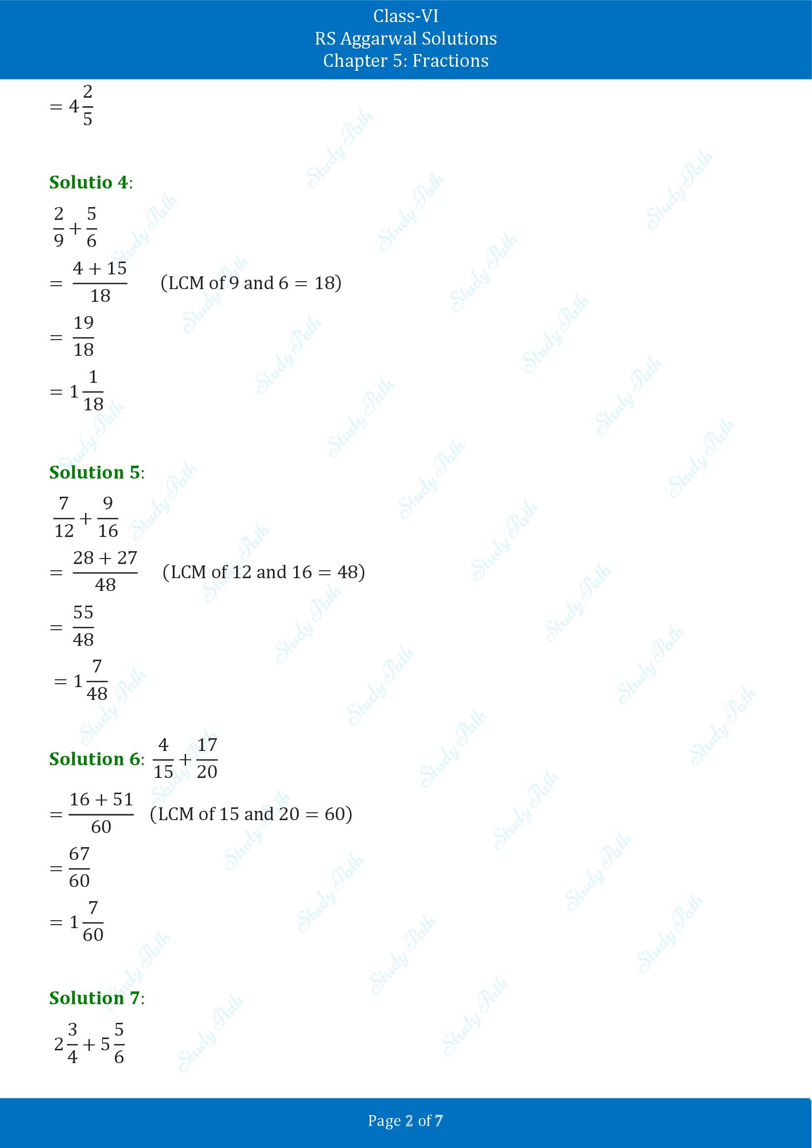 RS Aggarwal Solutions Class 6 Chapter 5 Fractions Exercise 5E 00002