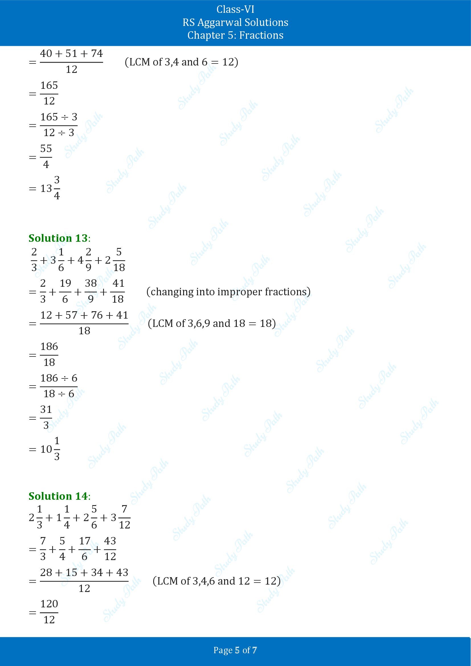 RS Aggarwal Solutions Class 6 Chapter 5 Fractions Exercise 5E 00005