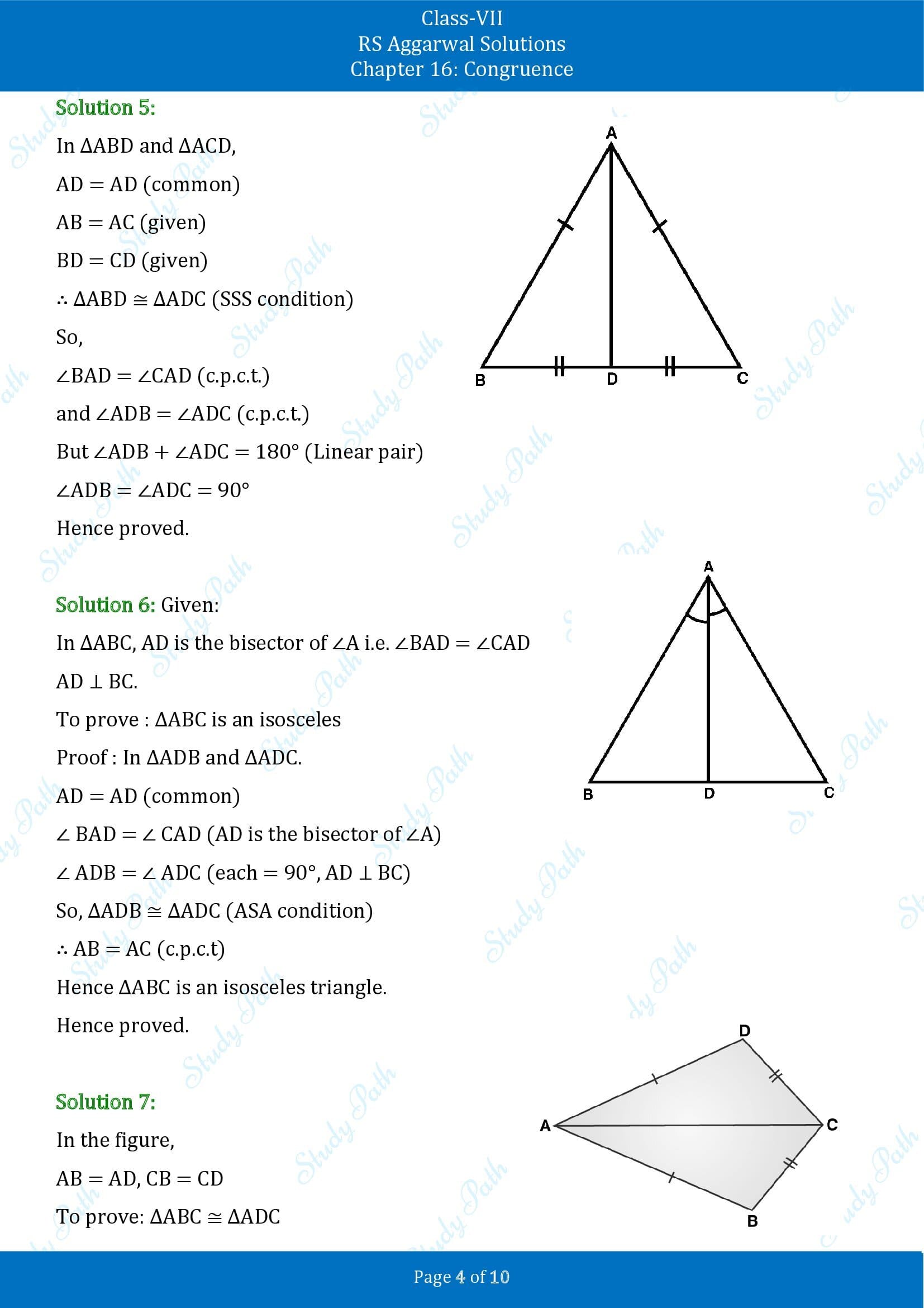 RS Aggarwal Solutions Class 7 Chapter 16 Congruence 00004