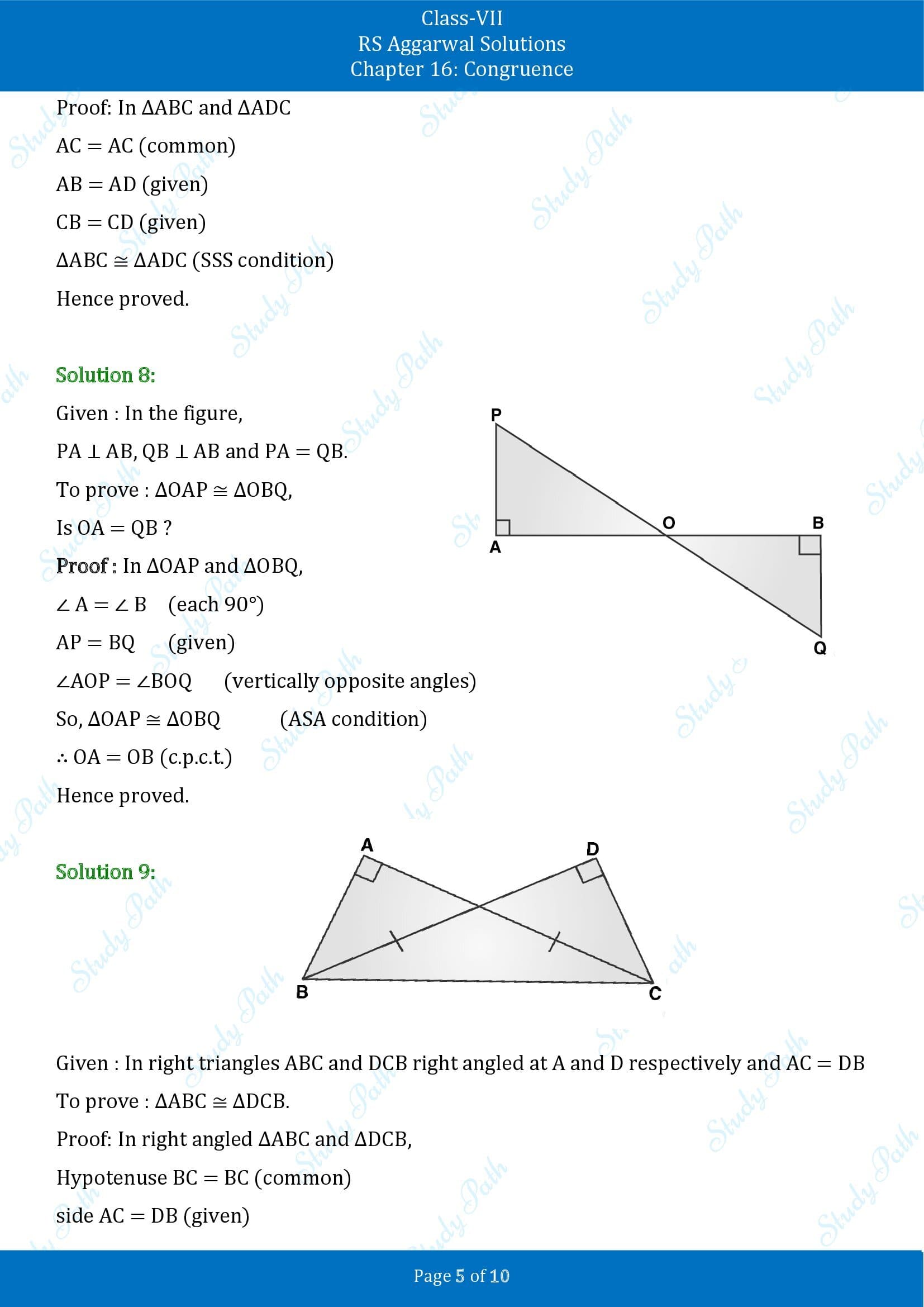 RS Aggarwal Solutions Class 7 Chapter 16 Congruence 00005