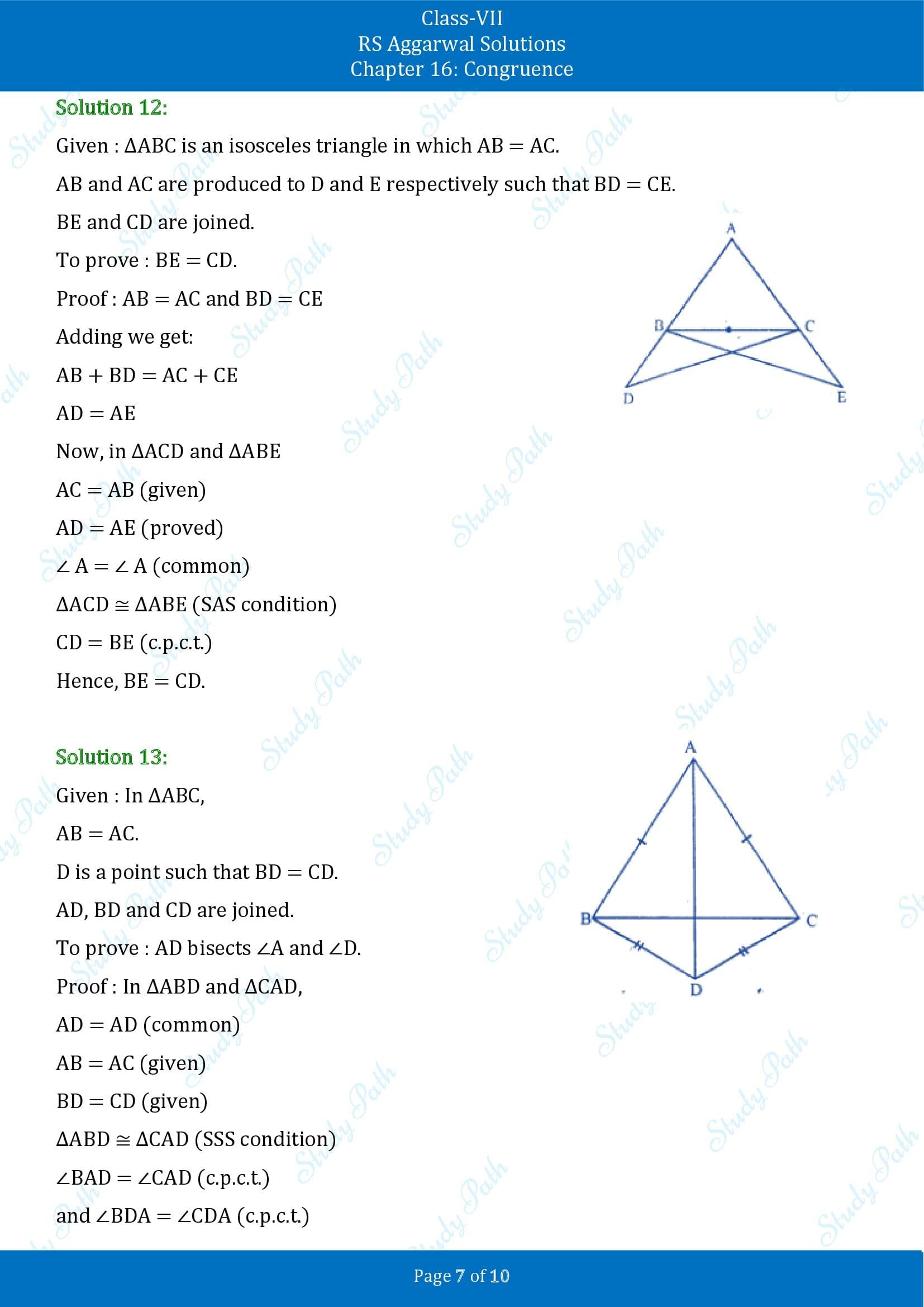 RS Aggarwal Solutions Class 7 Chapter 16 Congruence 00007