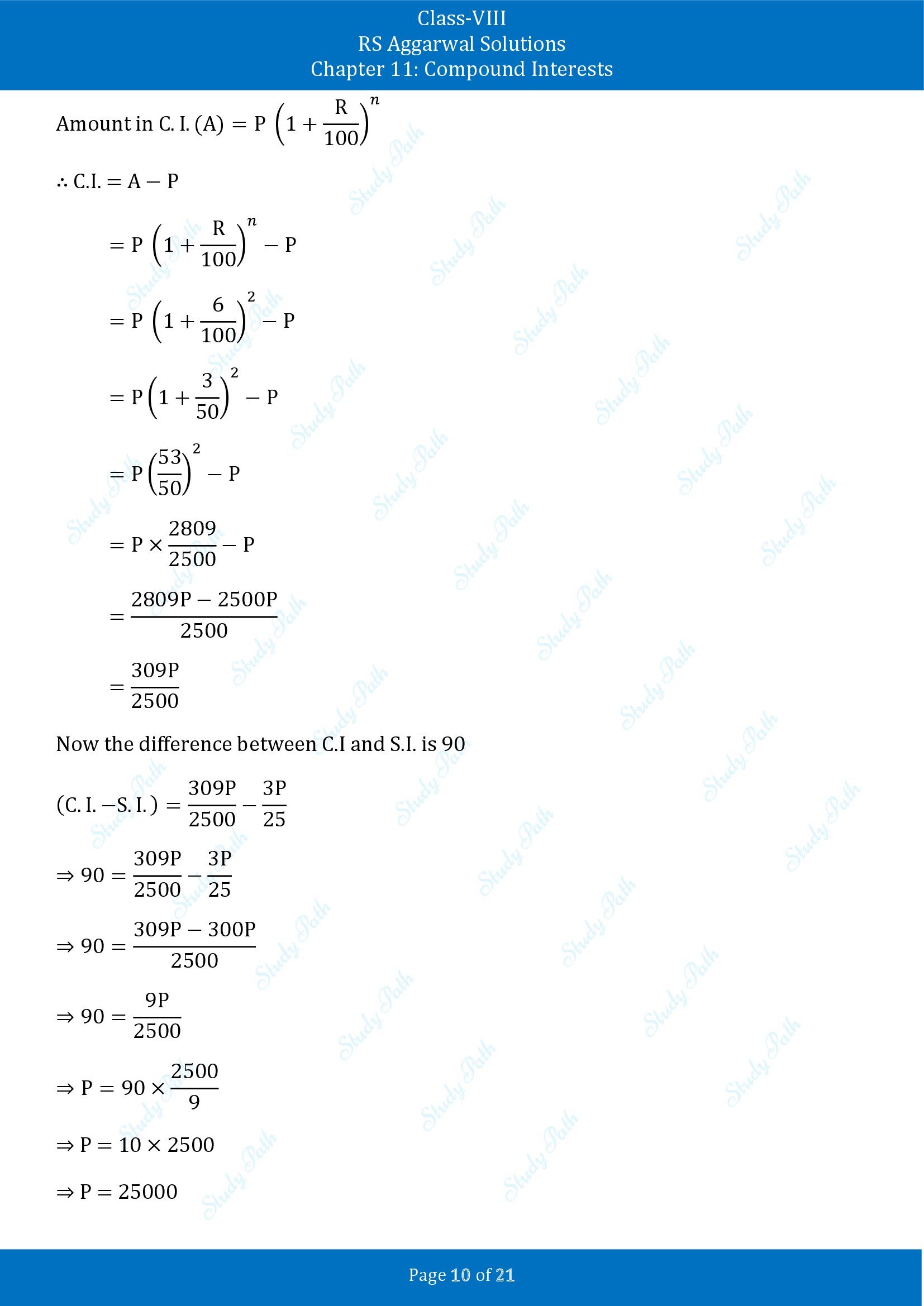 RS Aggarwal Solutions Class 8 Chapter 11 Compound Interests Exercise 11B 00010