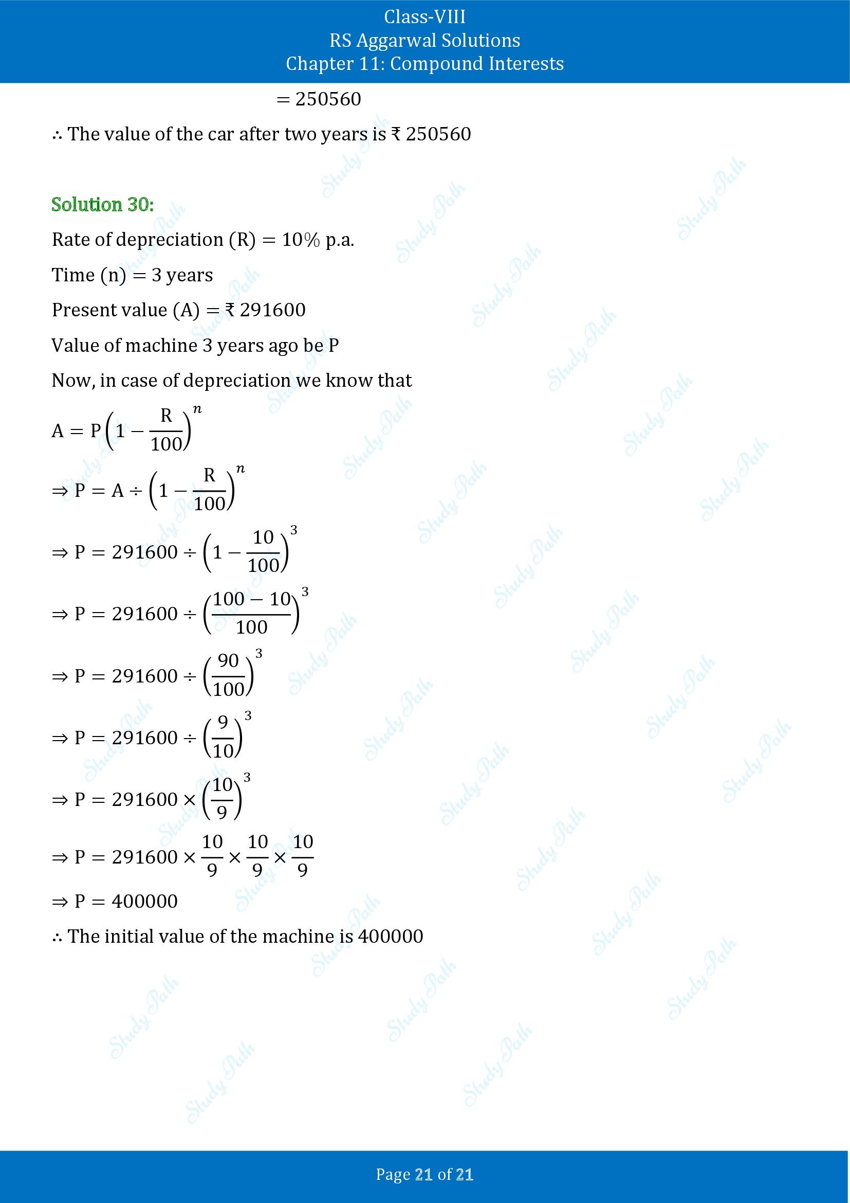 RS Aggarwal Solutions Class 8 Chapter 11 Compound Interests Exercise 11B 00021