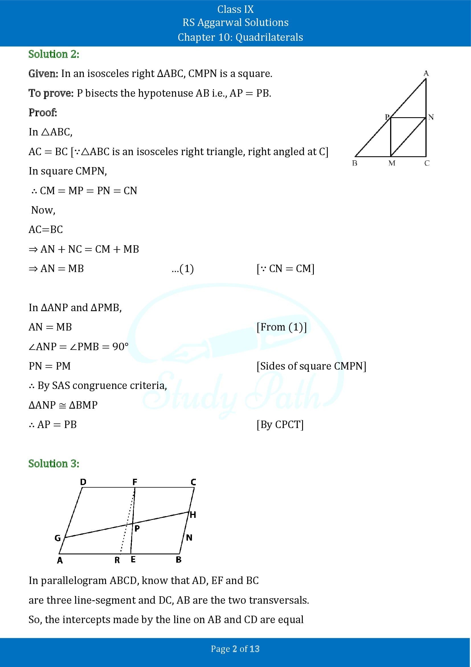 RS Aggarwal Solutions Class 9 Chapter 10 Quadrilaterals Exercise 10C 00002