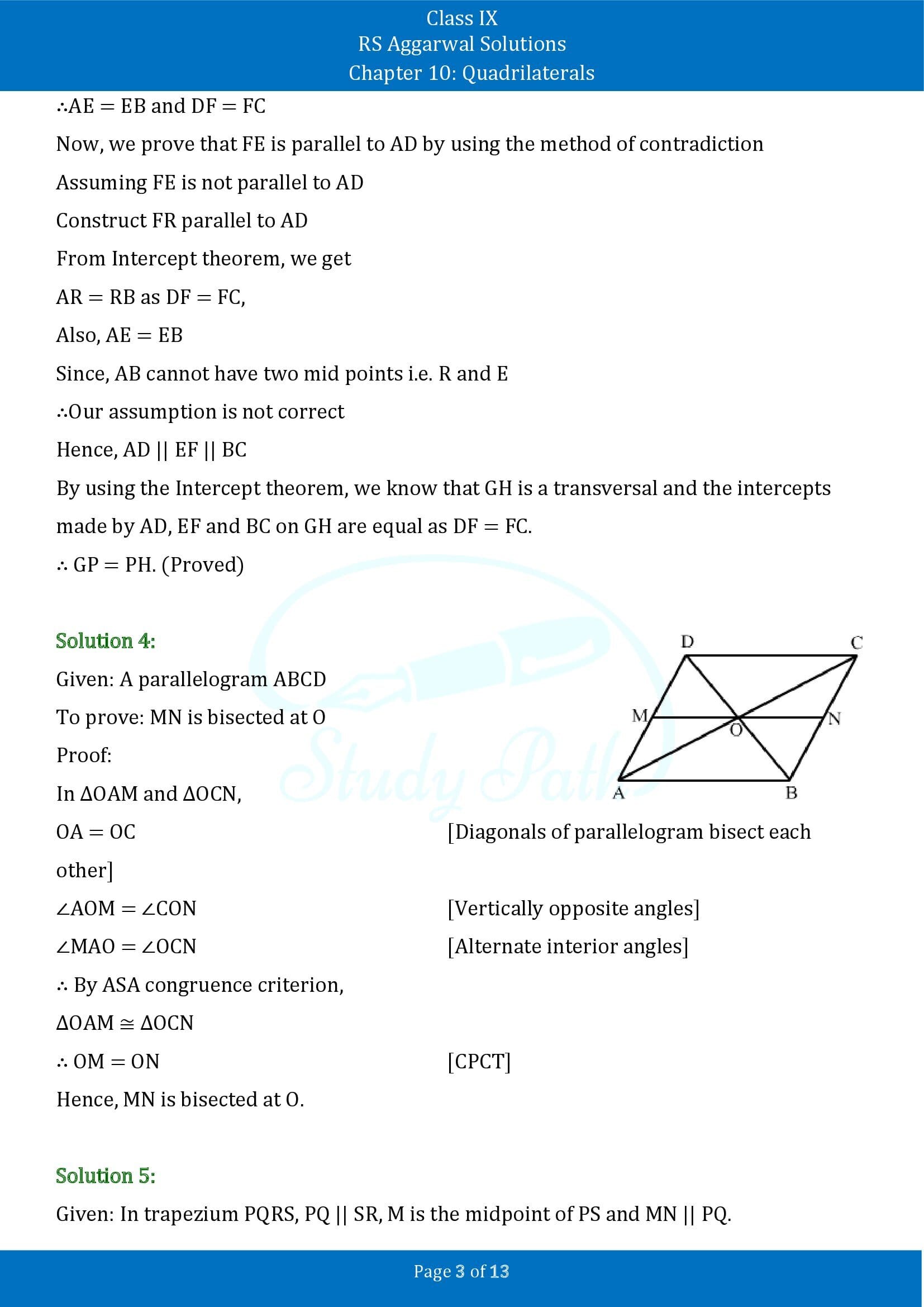 RS Aggarwal Solutions Class 9 Chapter 10 Quadrilaterals Exercise 10C 00003