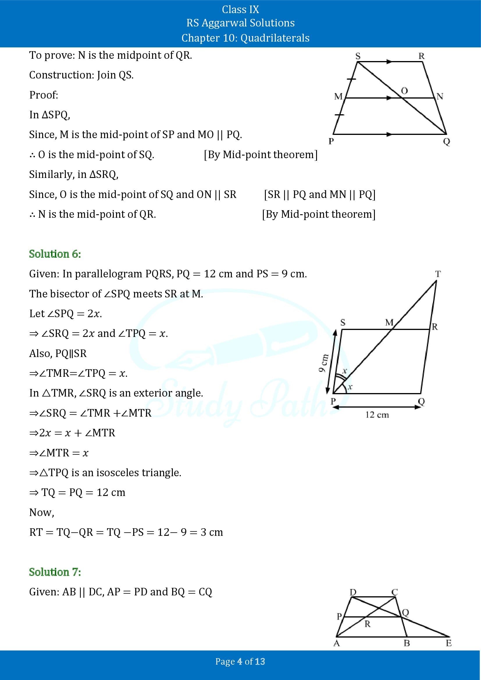 RS Aggarwal Solutions Class 9 Chapter 10 Quadrilaterals Exercise 10C 00004