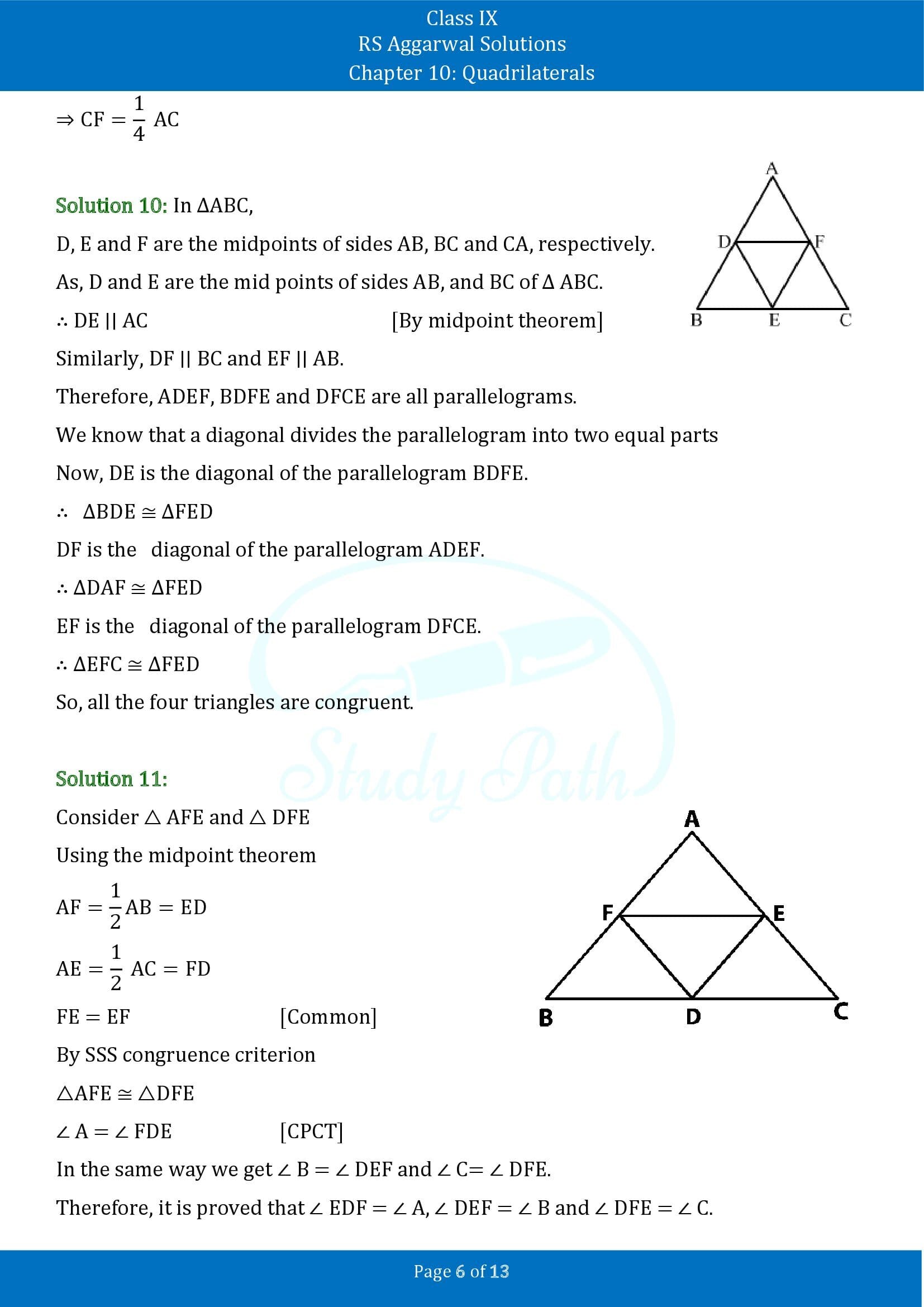 RS Aggarwal Solutions Class 9 Chapter 10 Quadrilaterals Exercise 10C 00006