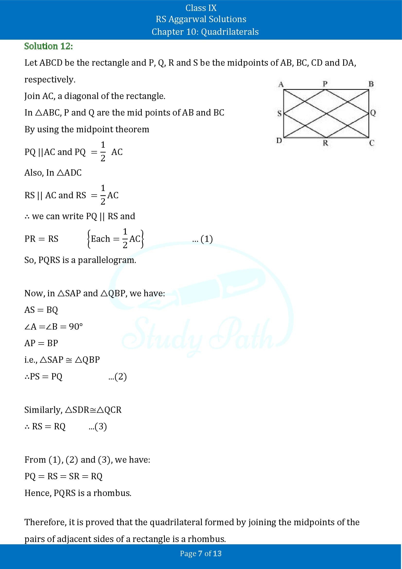 RS Aggarwal Solutions Class 9 Chapter 10 Quadrilaterals Exercise 10C 00007