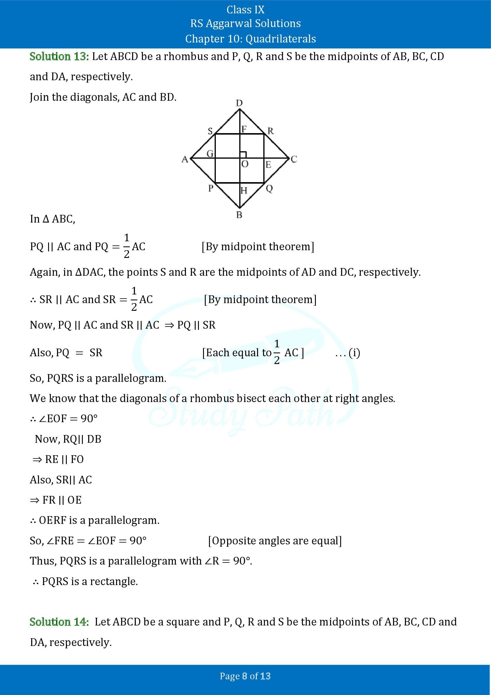 RS Aggarwal Solutions Class 9 Chapter 10 Quadrilaterals Exercise 10C 00008