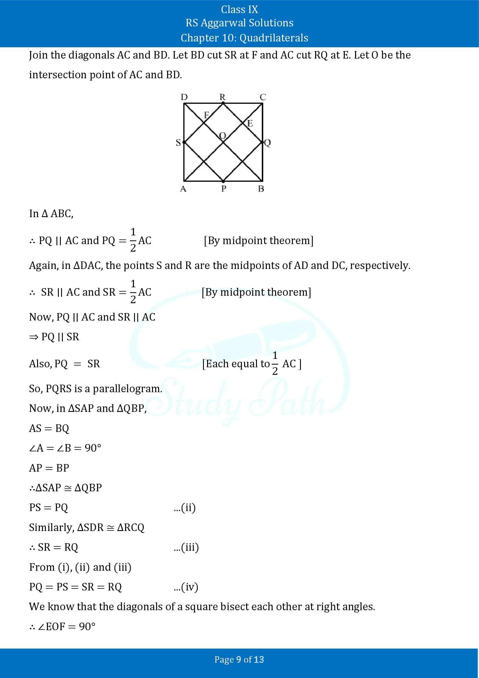 RS Aggarwal Solutions Class 9 Chapter 10 Quadrilaterals Exercise 10C 00009