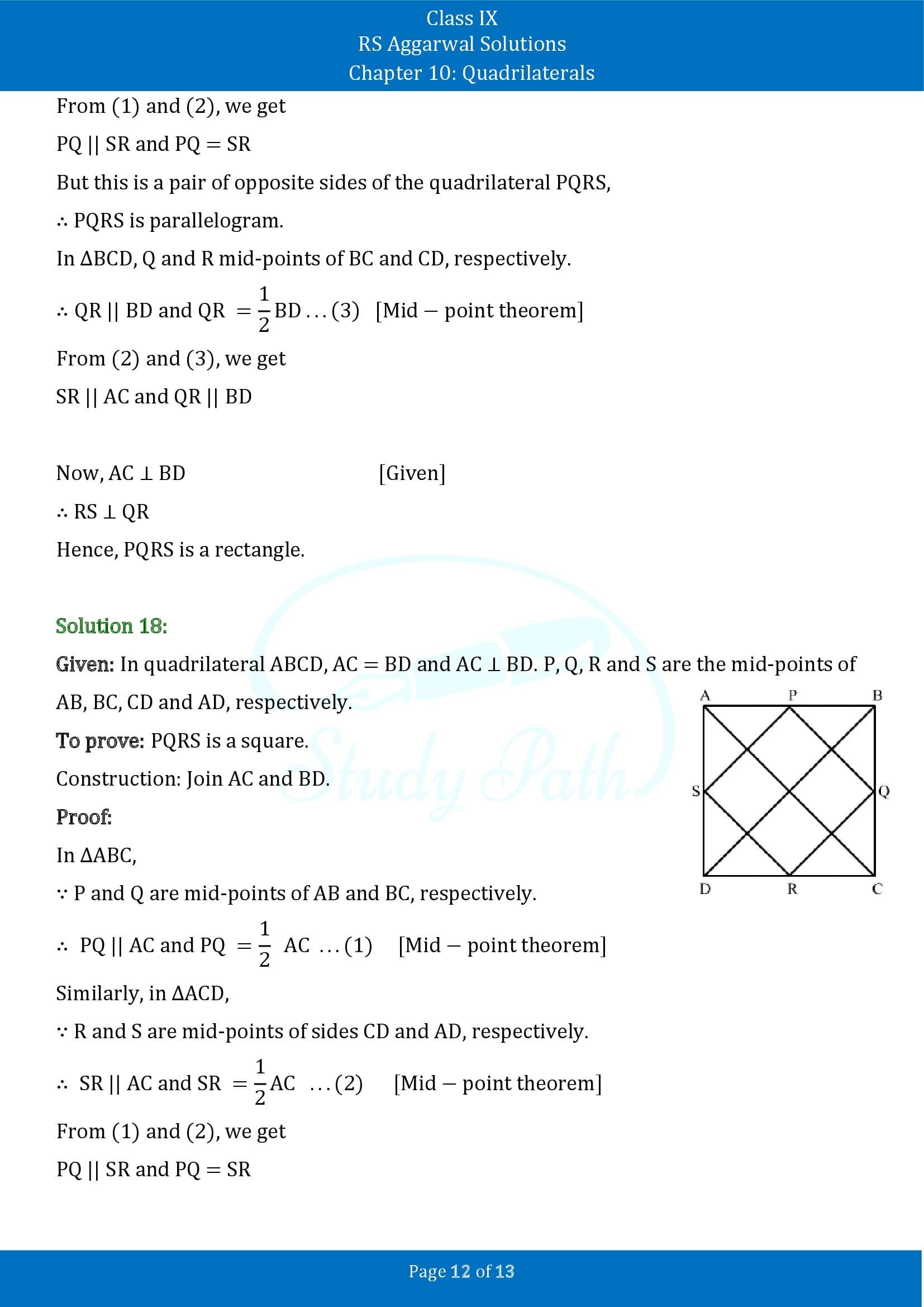 RS Aggarwal Solutions Class 9 Chapter 10 Quadrilaterals Exercise 10C 00012