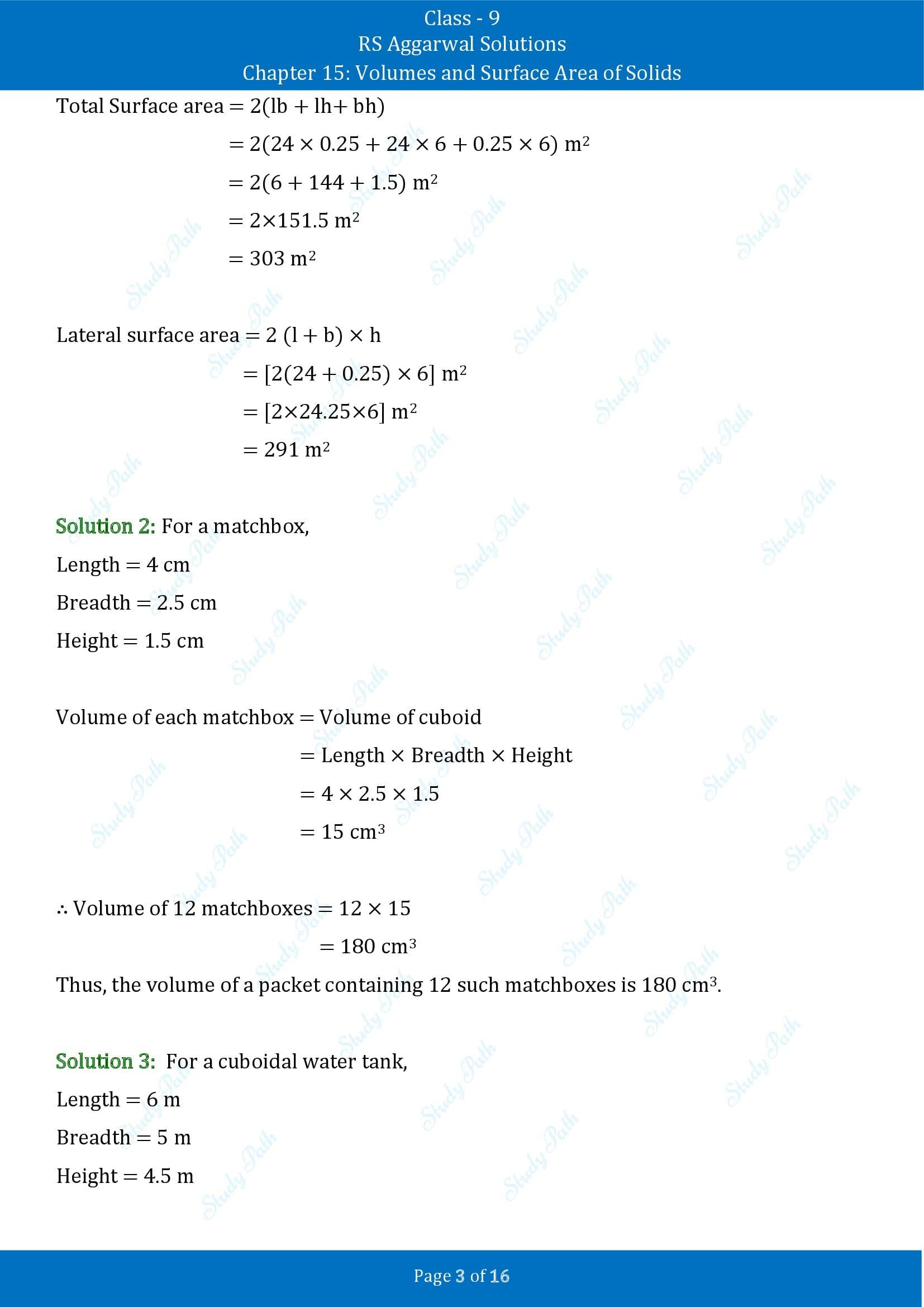 RS Aggarwal Solutions Class 9 Chapter 15 Volumes and Surface Area of Solids Exercise 15A 00003