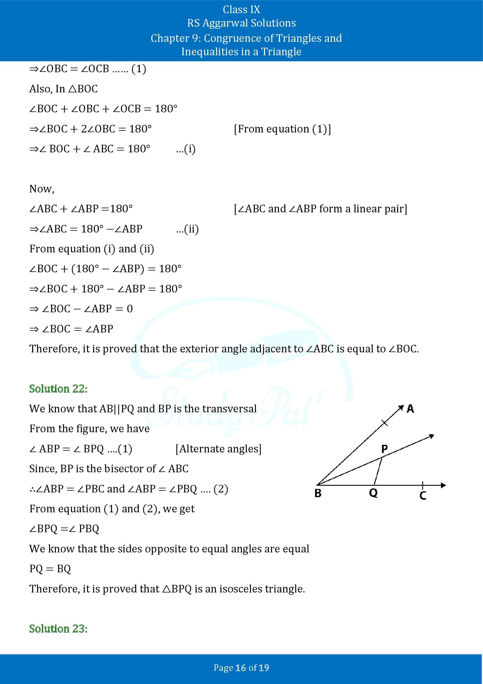 RS Aggarwal Solutions Class 9 Chapter 9 Congruence of Triangles and Inequalities in a Triangle Exercise 9A 00016