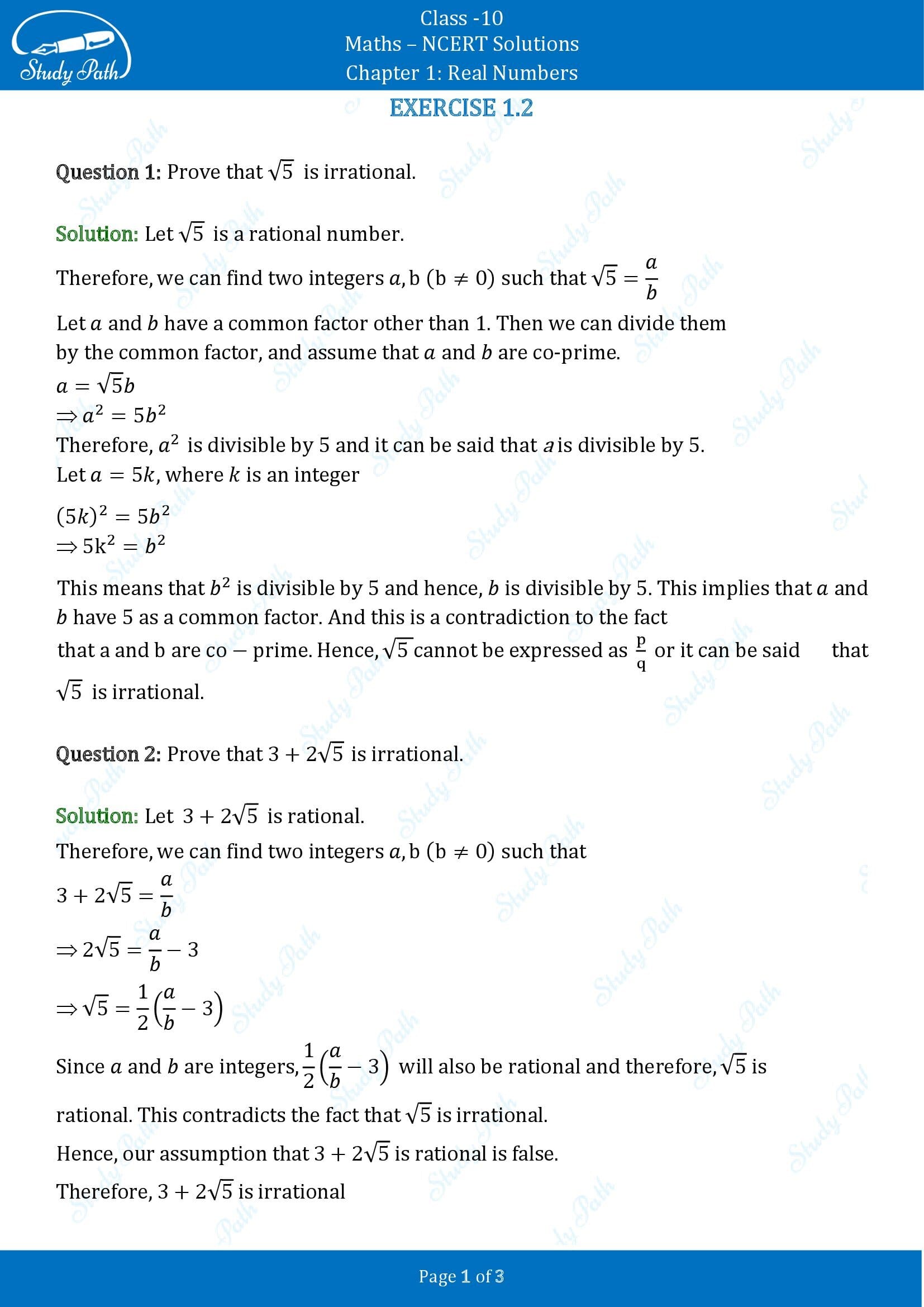 NCERT Solutions for Class 10 Maths Chapter 1 Real Numbers Exercise 1.2 00001