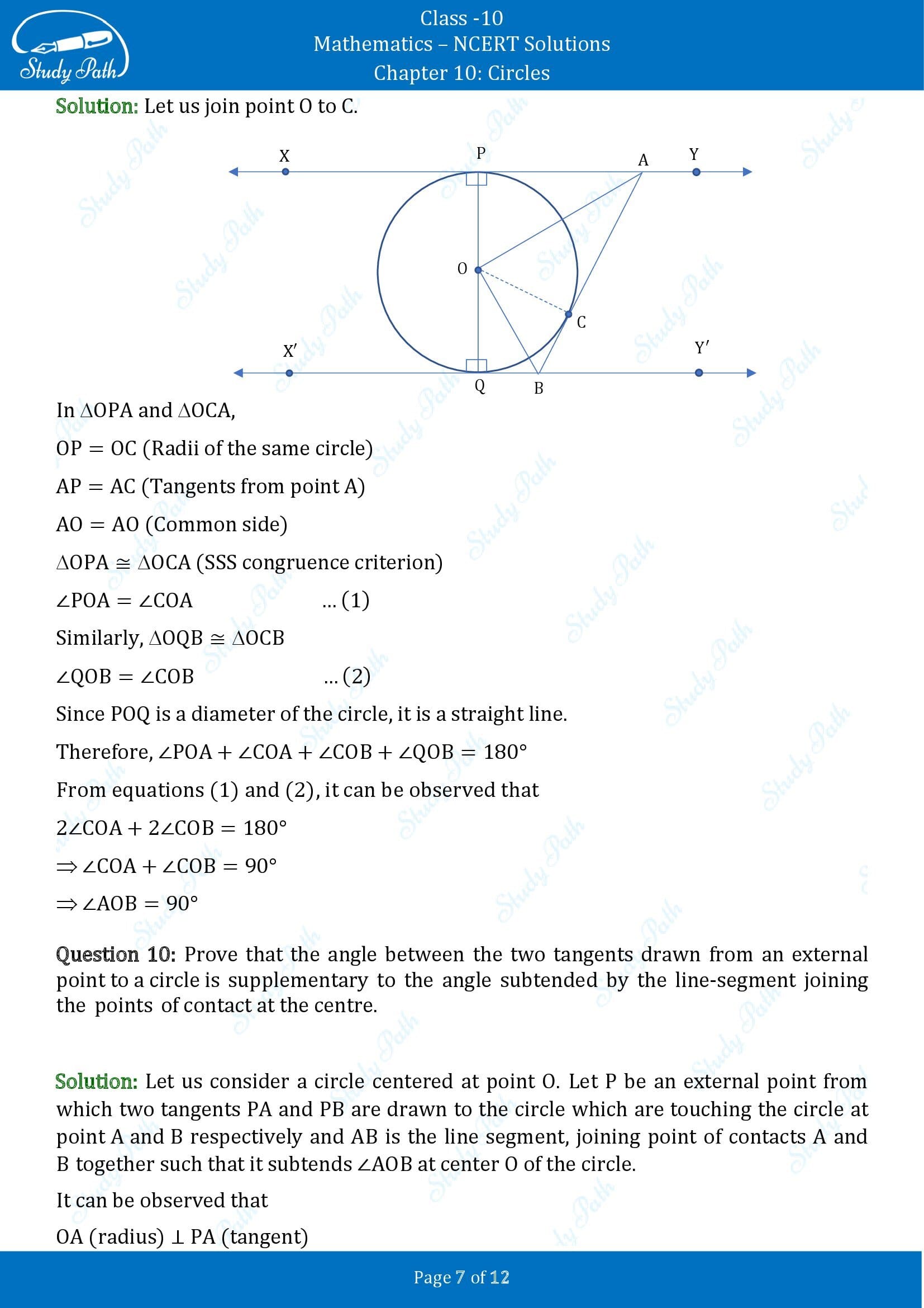 NCERT Solutions for Class 10 Maths Chapter 10 Circles Exercise 10.2 00007