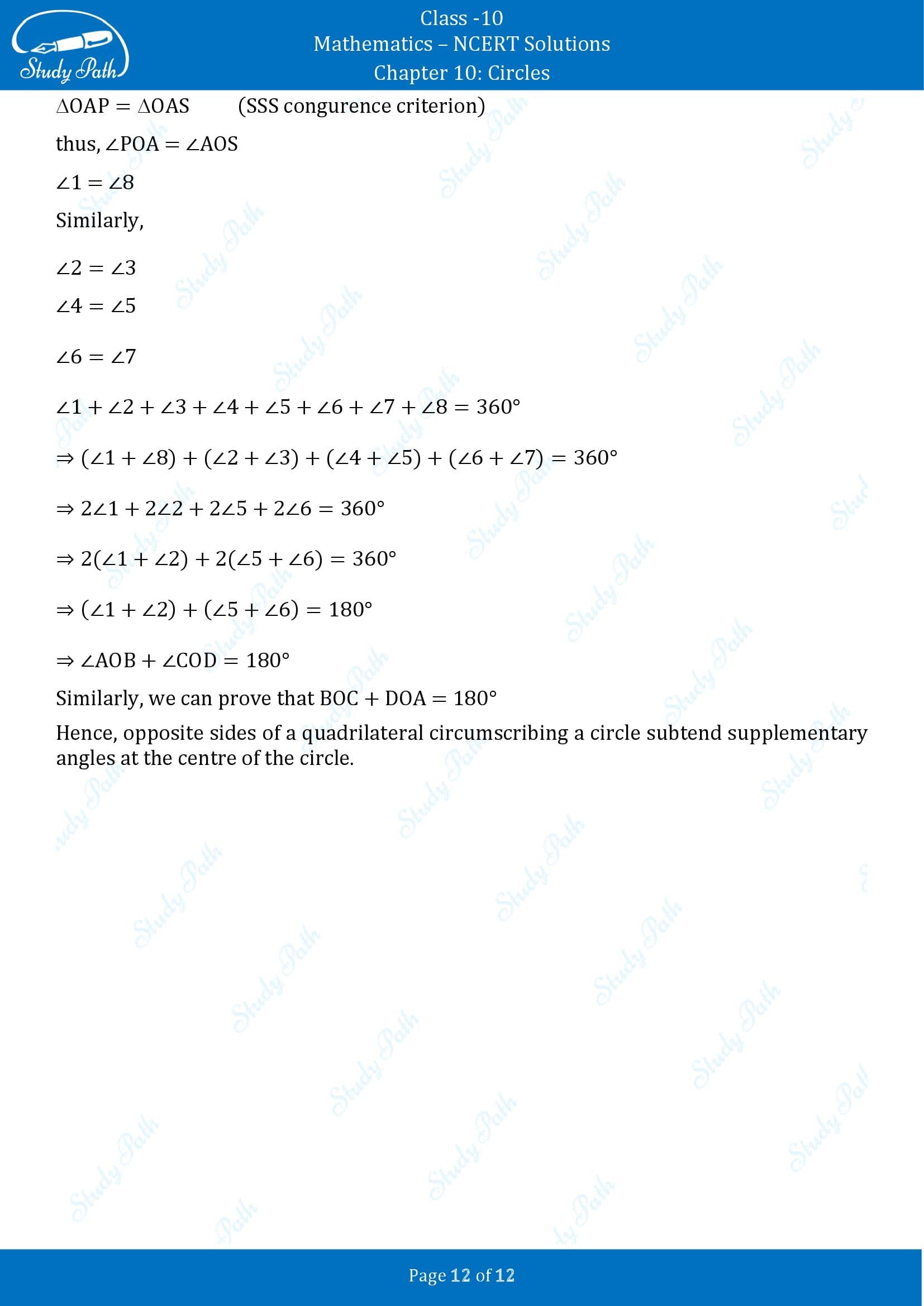 NCERT Solutions for Class 10 Maths Chapter 10 Circles Exercise 10.2 00012