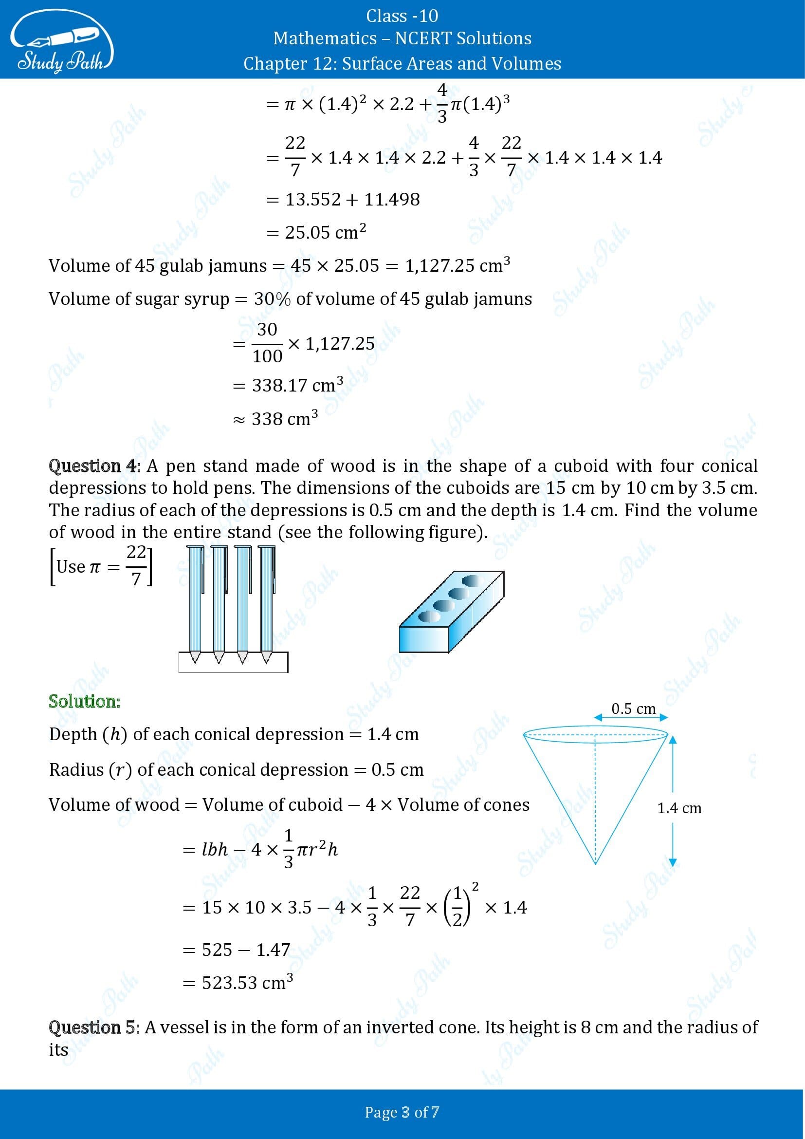 NCERT Solutions for Class 10 Maths Chapter 12 Surface Areas and Volumes Exercise 12.2 00003