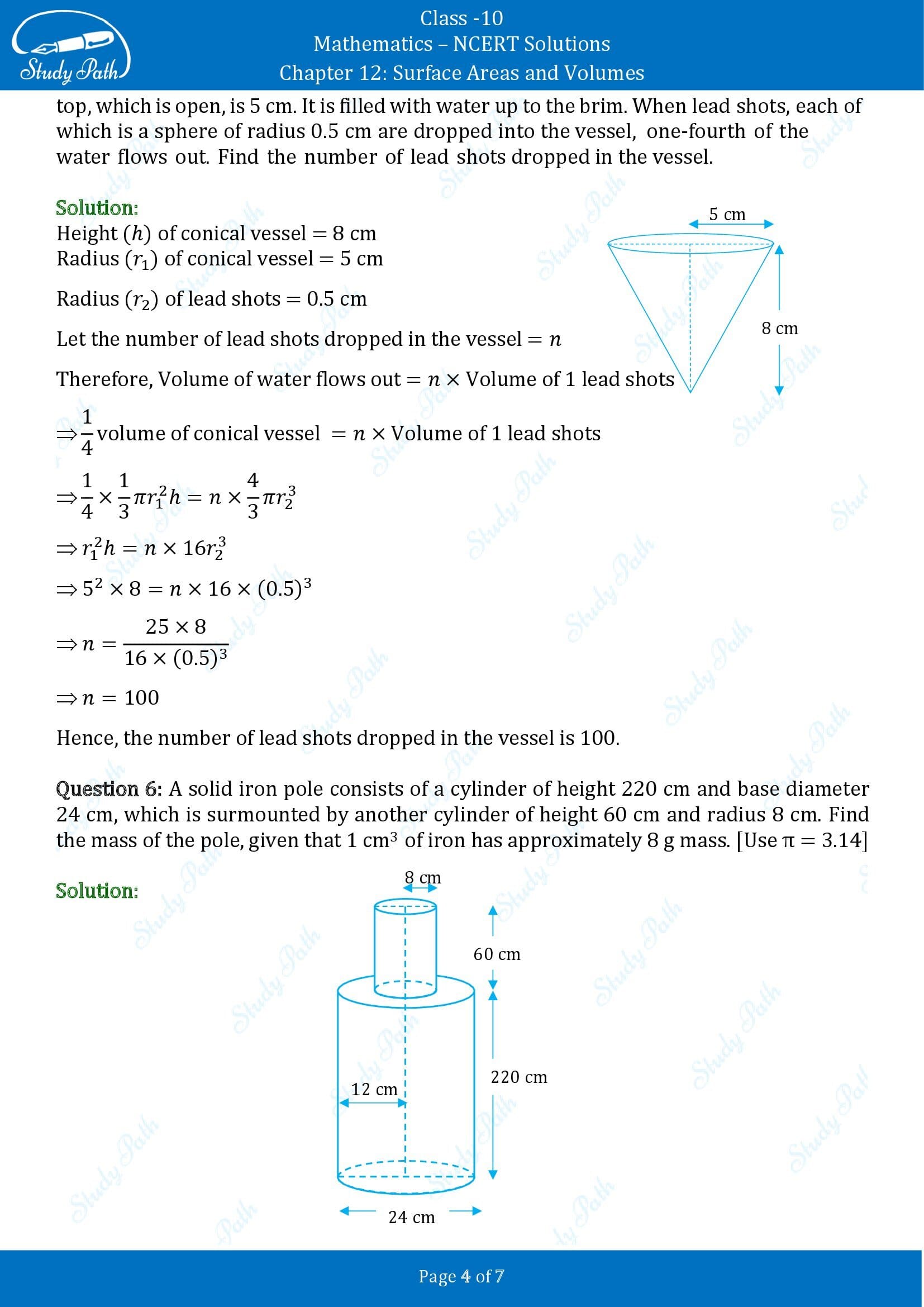 NCERT Solutions for Class 10 Maths Chapter 12 Surface Areas and Volumes Exercise 12.2 00004