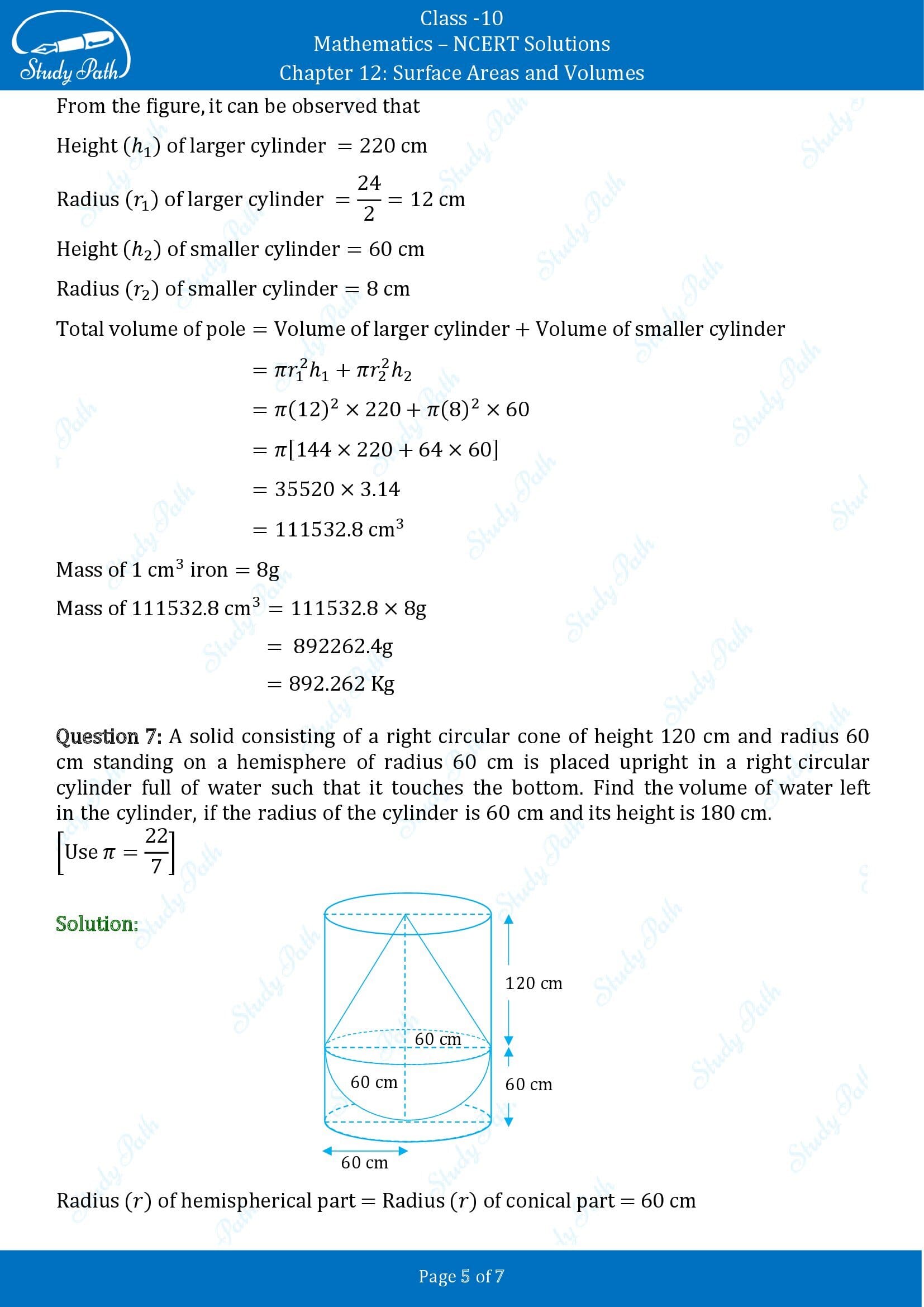 NCERT Solutions for Class 10 Maths Chapter 12 Surface Areas and Volumes Exercise 12.2 00005