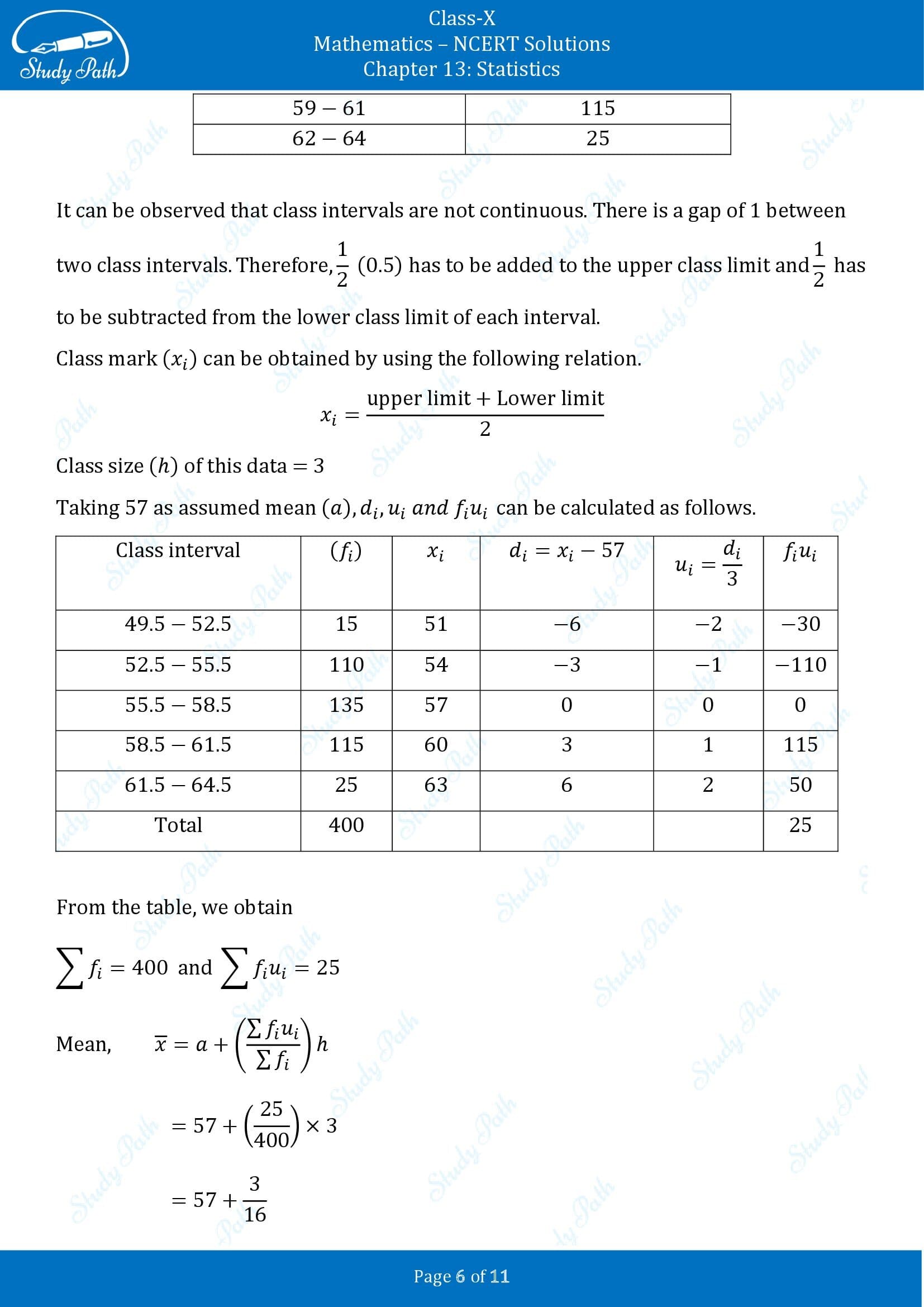 NCERT Solutions for Class 10 Maths Chapter 13 Statistics Exercise 13.1 00006