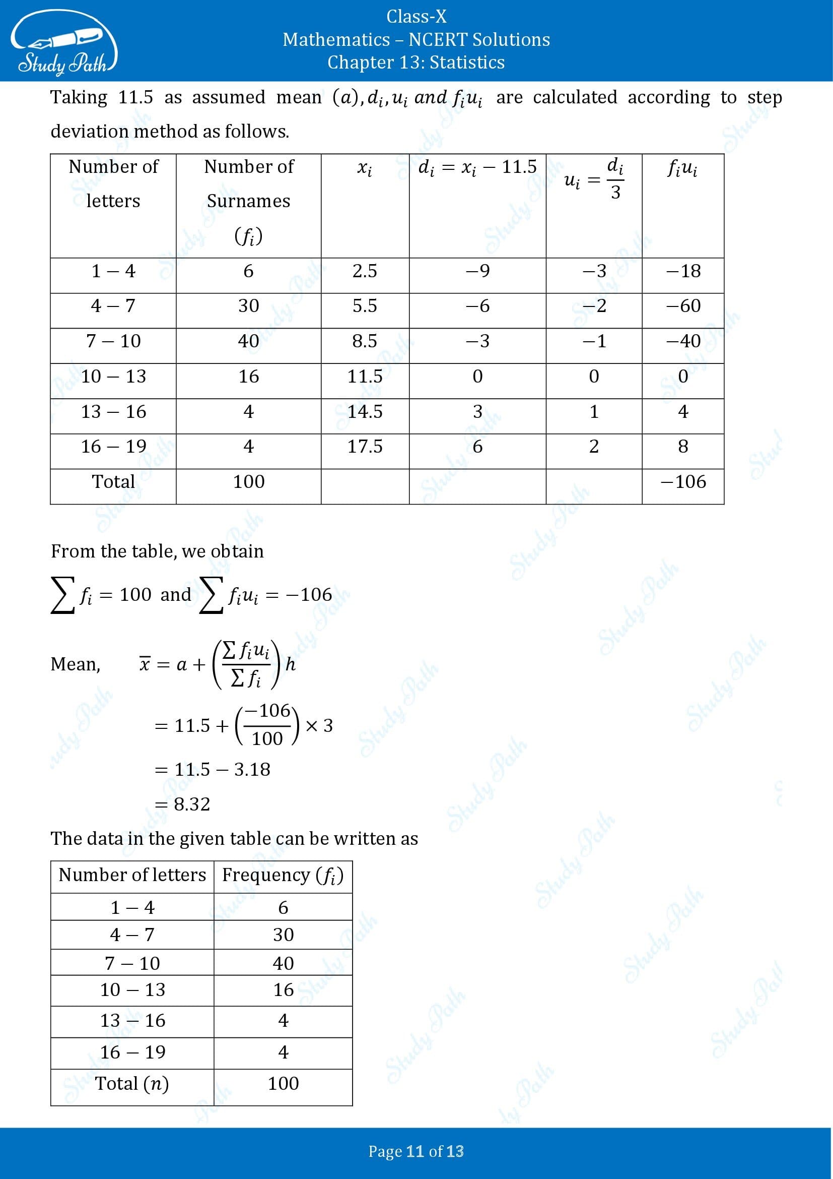 NCERT Solutions for Class 10 Maths Chapter 13 Statistics Exercise 13.3 00011