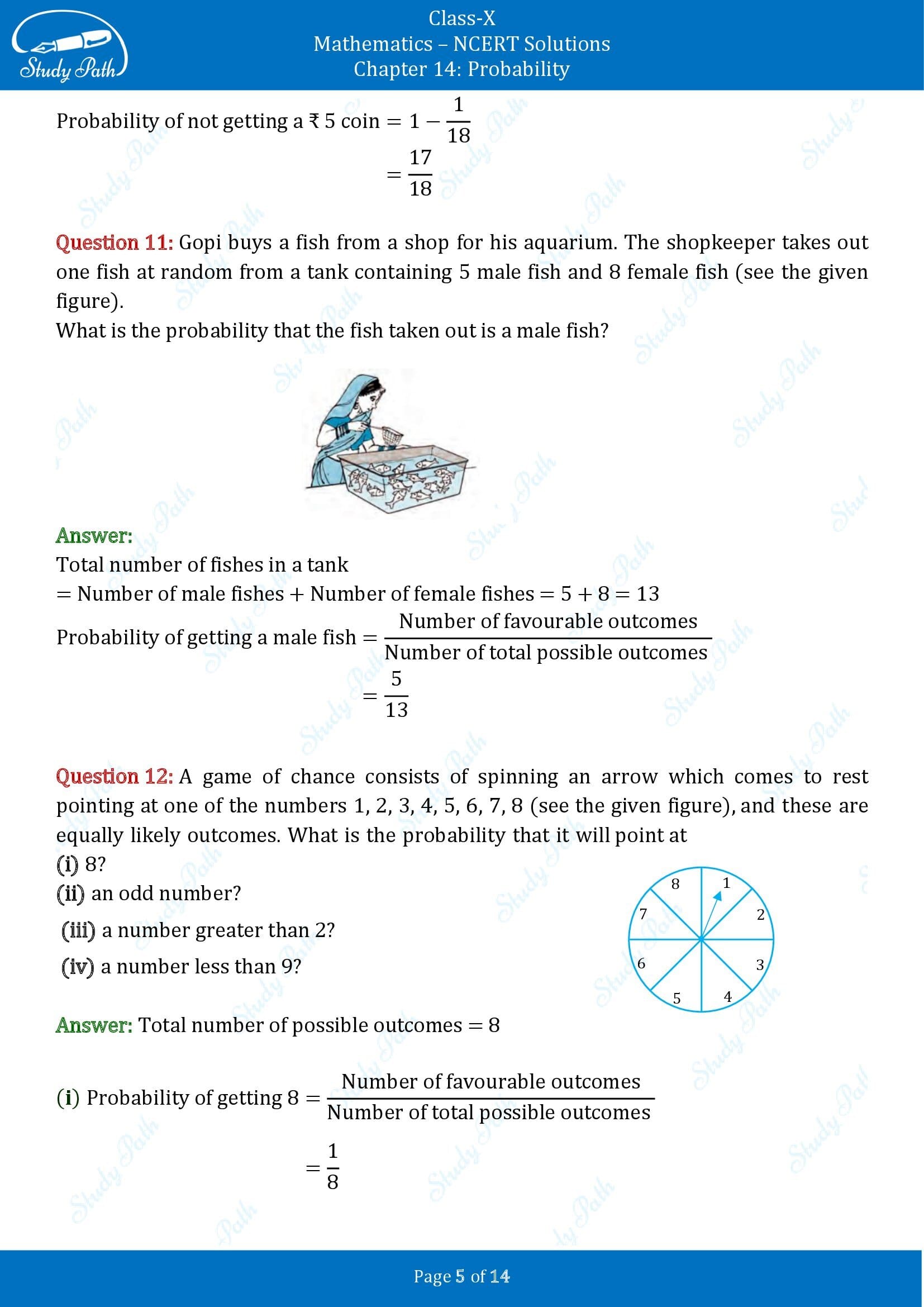 NCERT Solutions for Class 10 Maths Chapter 14 Probability Exercise 14.1 00005