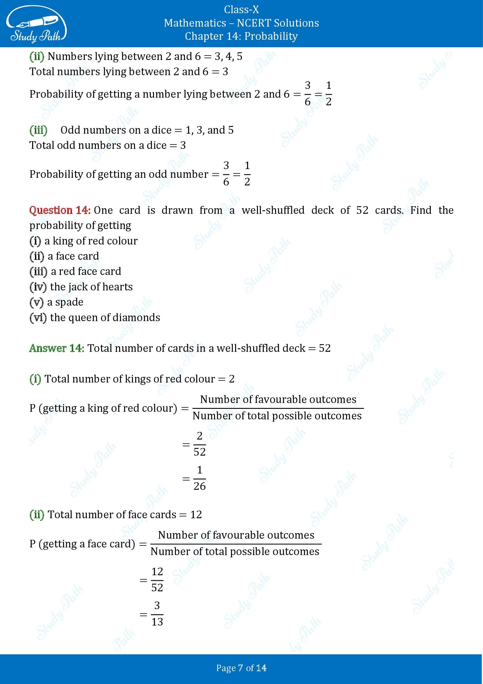 NCERT Solutions for Class 10 Maths Chapter 14 Probability Exercise 14.1 00007