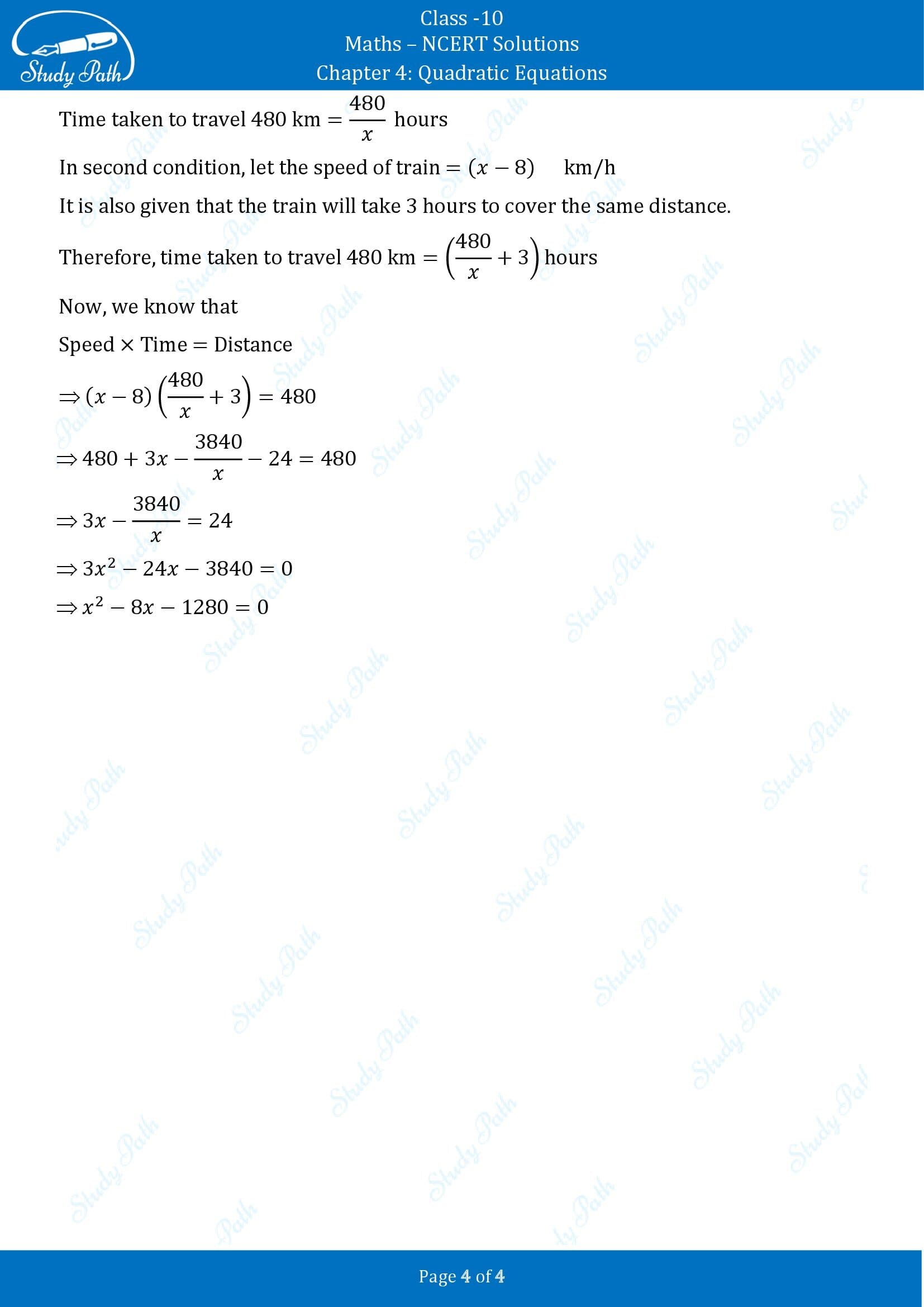 NCERT Solutions for Class 10 Maths Chapter 4 Quadratic Equations Exercise 4.1 00004