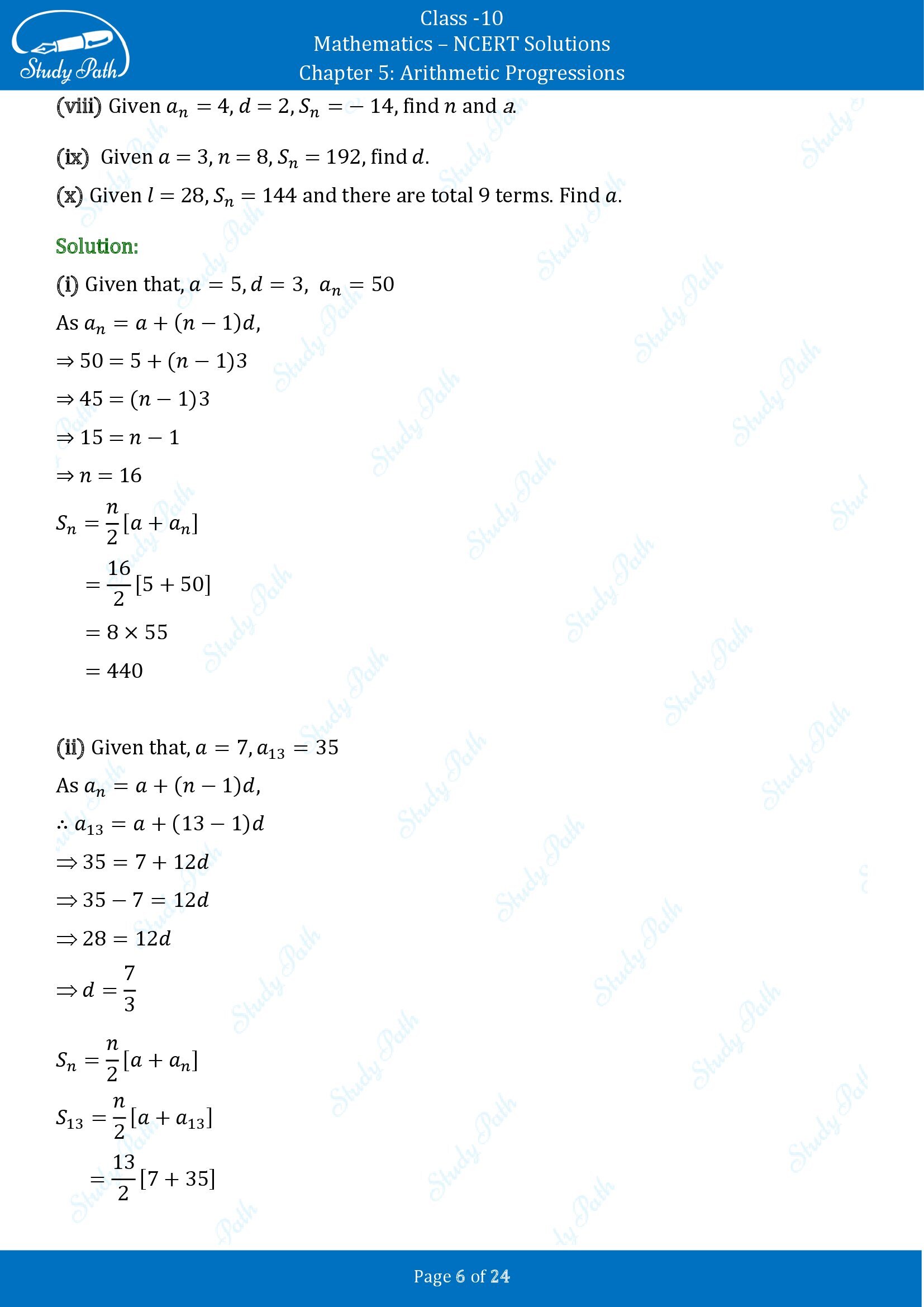 NCERT Solutions for Class 10 Maths Chapter 5 Arithmetic Progressions Exercise 5.3 00006