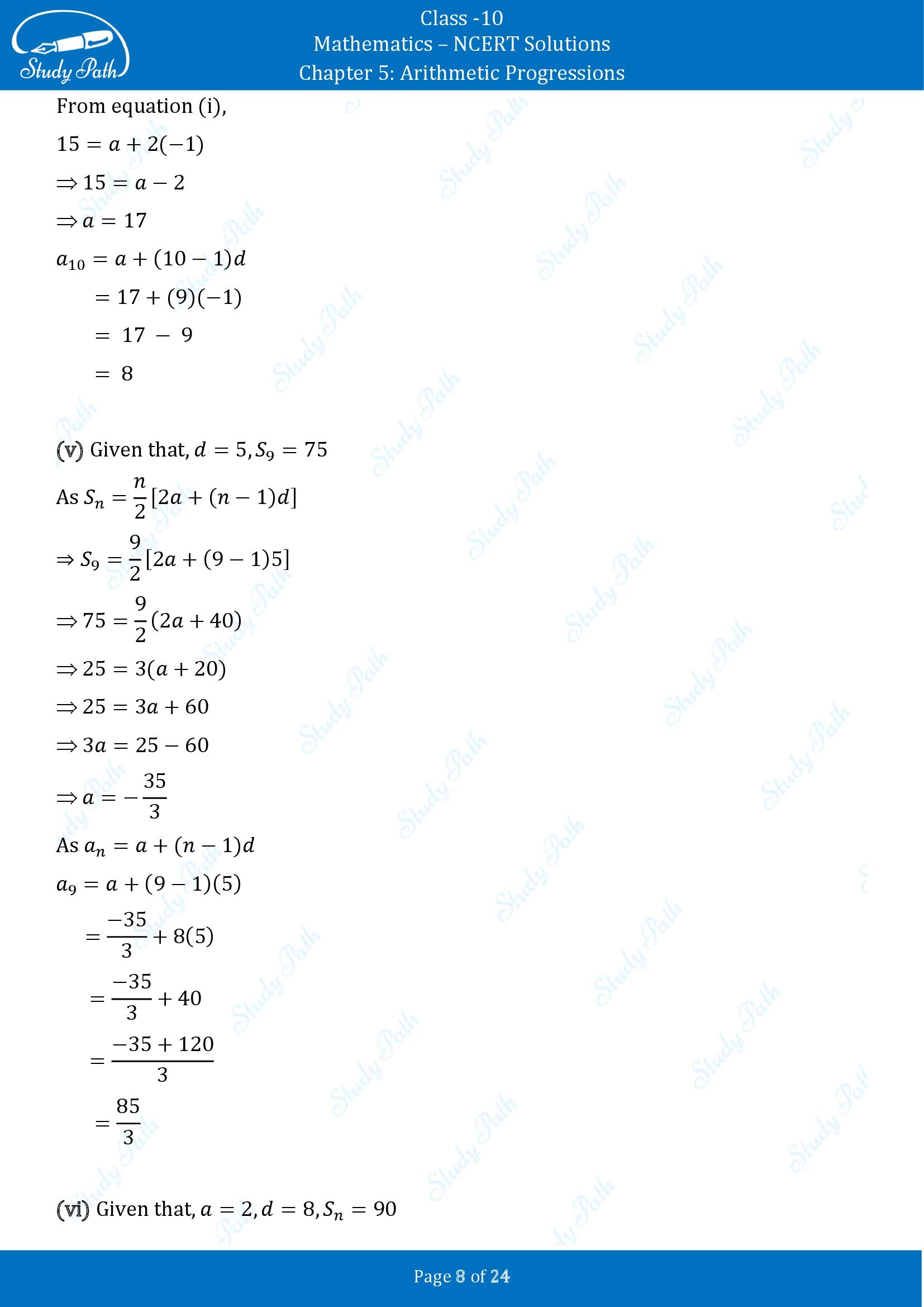 NCERT Solutions for Class 10 Maths Chapter 5 Arithmetic Progressions Exercise 5.3 00008