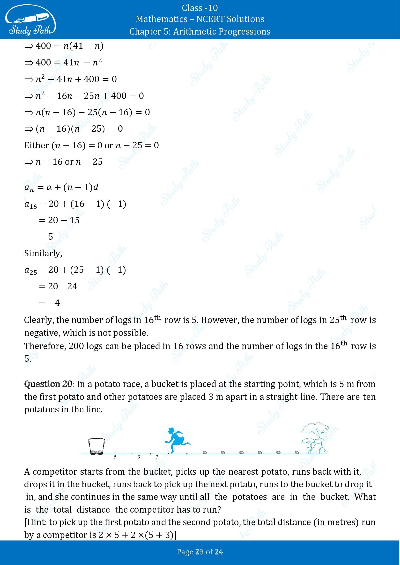 NCERT Solutions for Class 10 Maths Chapter 5 Arithmetic Progressions Exercise 5.3 00023