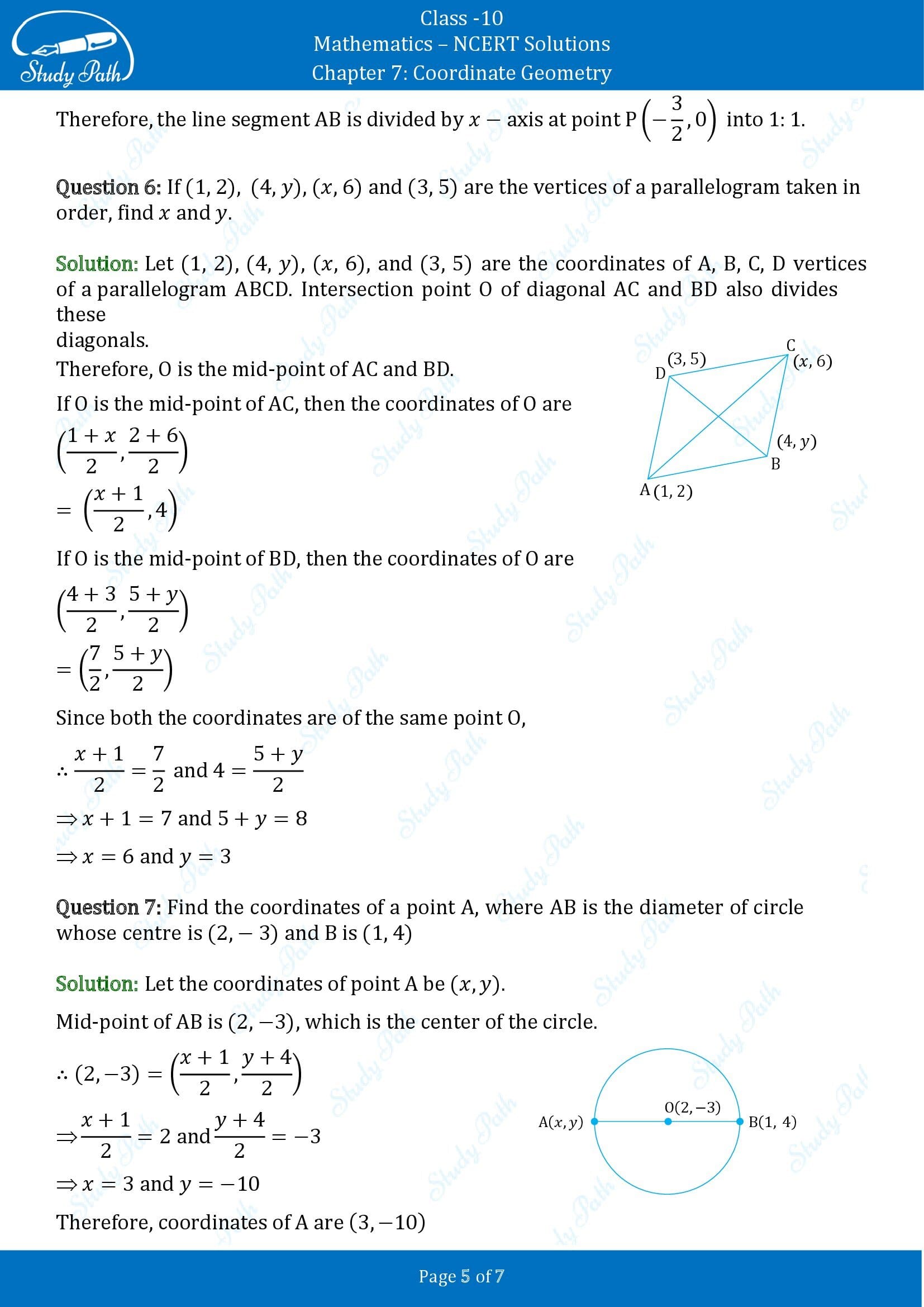 NCERT Solutions for Class 10 Maths Chapter 7 Coordinate Geometry Exercise 7.2 00005