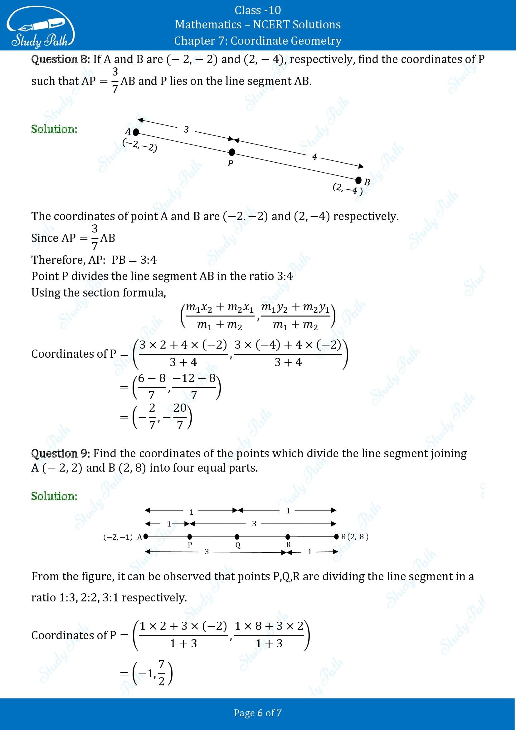 NCERT Solutions for Class 10 Maths Chapter 7 Coordinate Geometry Exercise 7.2 00006